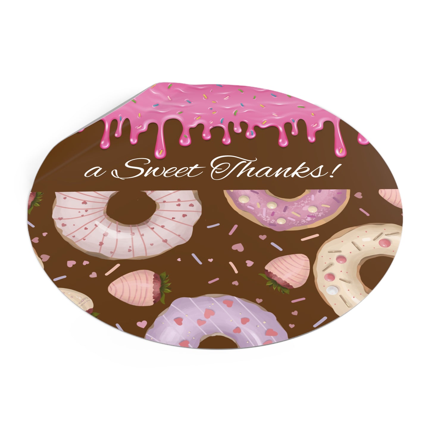 Custom Delightful Donut Vinyl Stickers, Sweet Thank You Labels, Party Favors, Custom Stickers for Gifts, Cute Decor for Celebrations, Goody bags