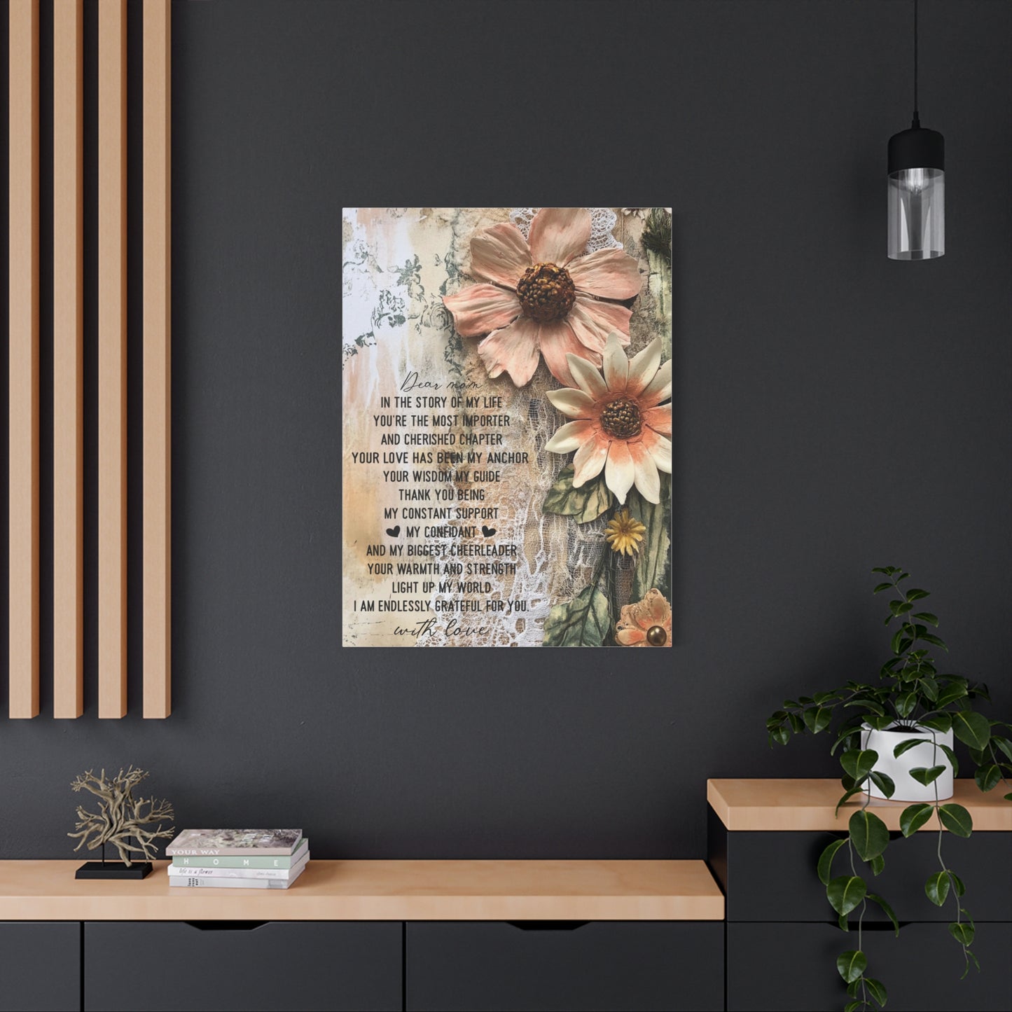 Floral Canvas Wall Art - Heartfelt Mom Appreciation Decor