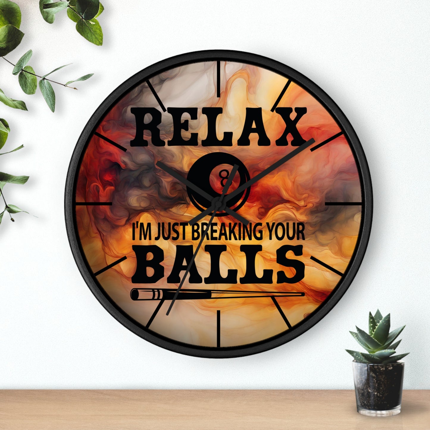 Pool Quote Wall Clock - Gift for Pool Lovers & Billiards Fans