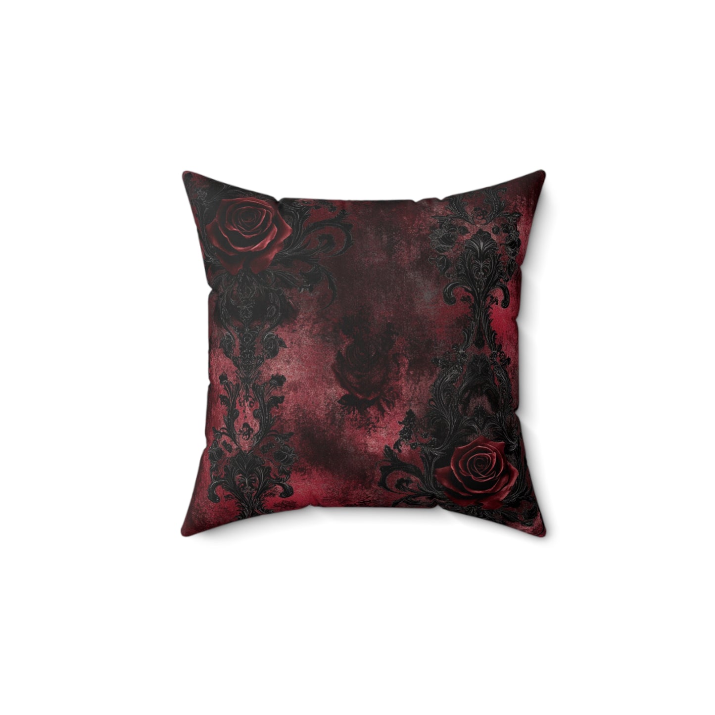 Gothic Rose Pillow, Dark Floral Decor, Elegant Cushion, Home Accent, Halloween Decoration, Gothic Style Gift