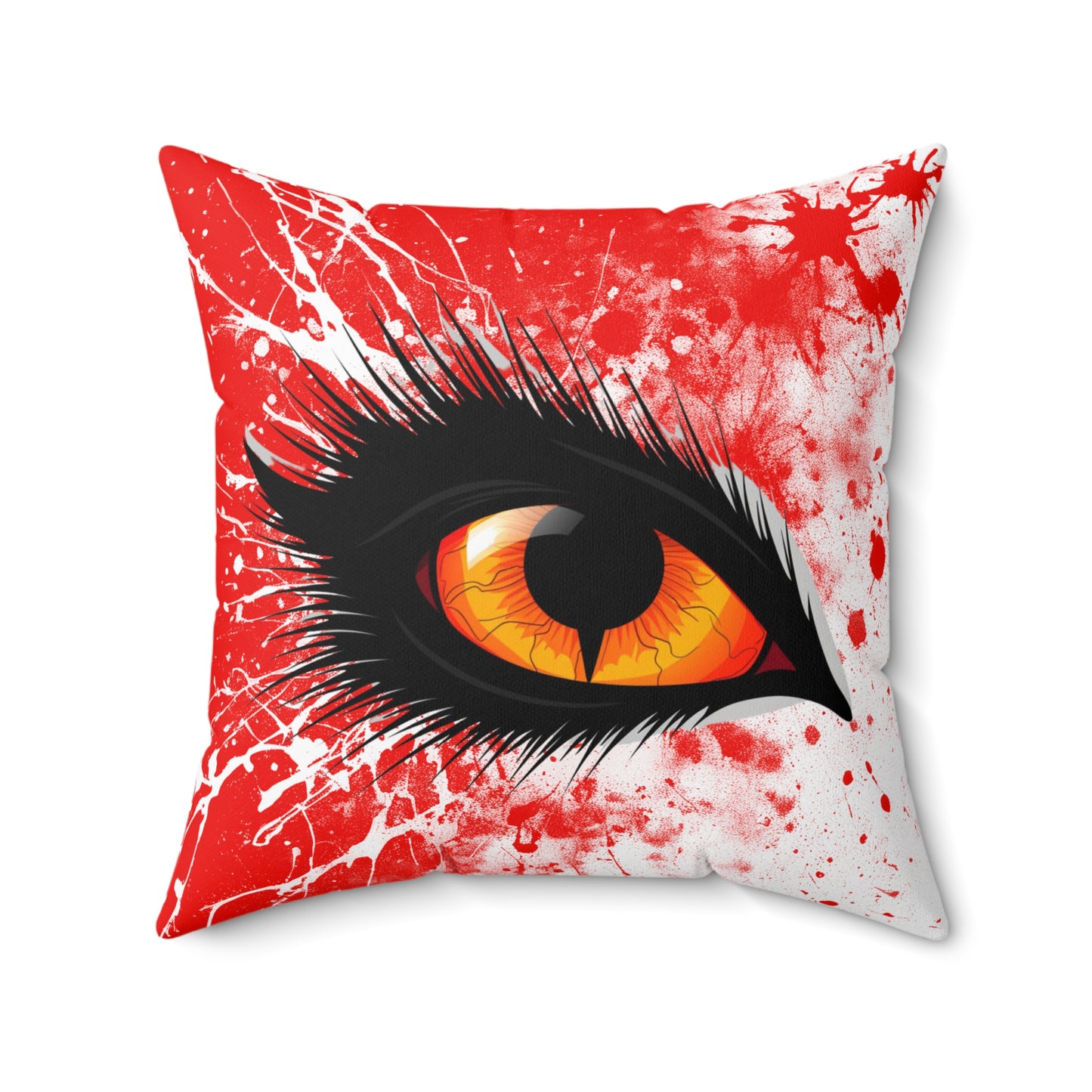 Halloween Theme Spun Polyester Square Pillow, One Eyeball Monster Halloween Decor, Accent for Any Room, Halloween and Monster Lovers