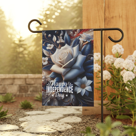Independence Day Garden Flag - Elegant Floral Decor Banner