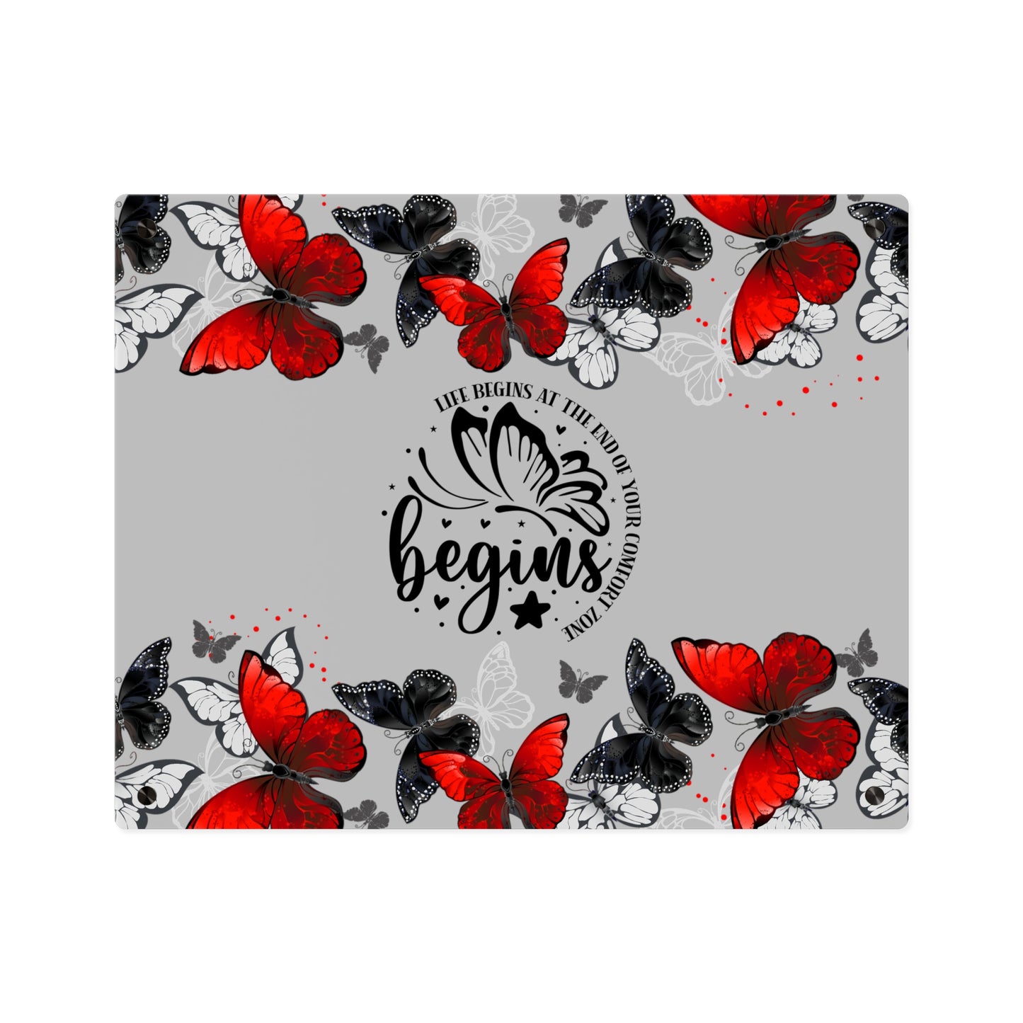 Inspirational Butterfly Acrylic Wall Art Panel - 'Life Begins' Decor