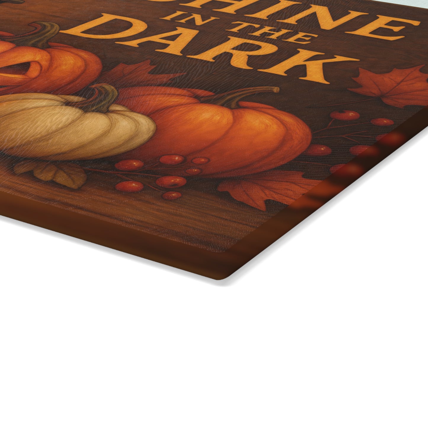 Harvest Lantern Glass Cutting Board - Shine in the Dark Design