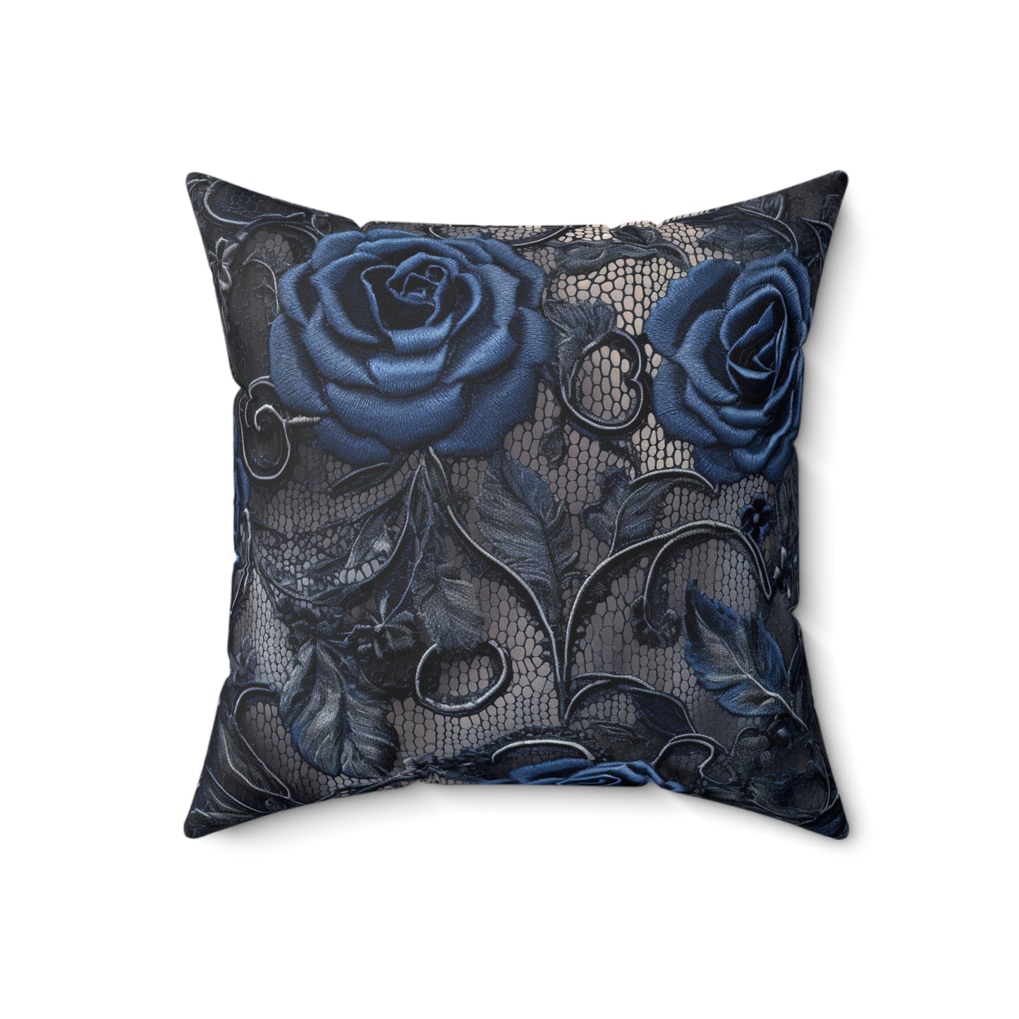 Gothic Elegant Blue Rose Square Pillow | Floral Home Decor, Cozy Living Room Accent, Perfect Gift for Mother's Day or Birthdays