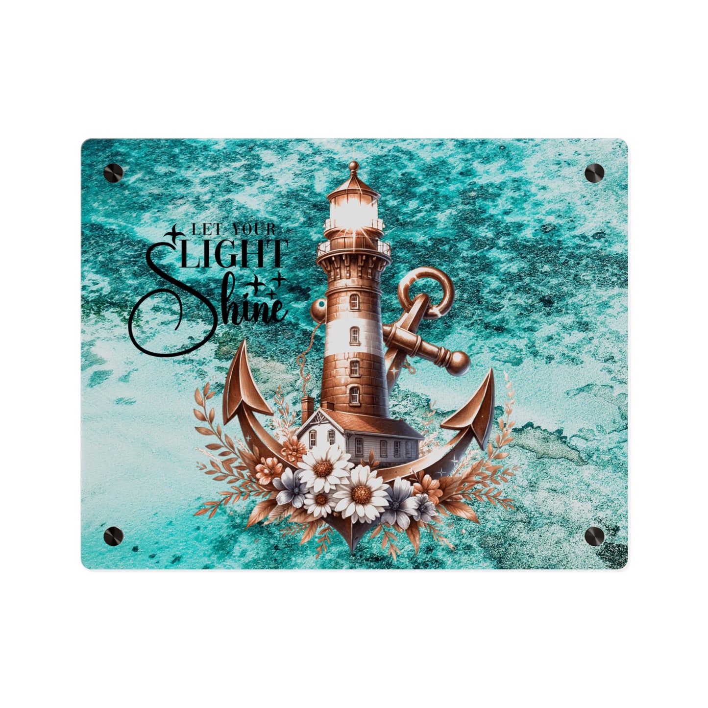Nautical Acrylic Wall Art Panel - "Let Your Light Shine" Home Decor