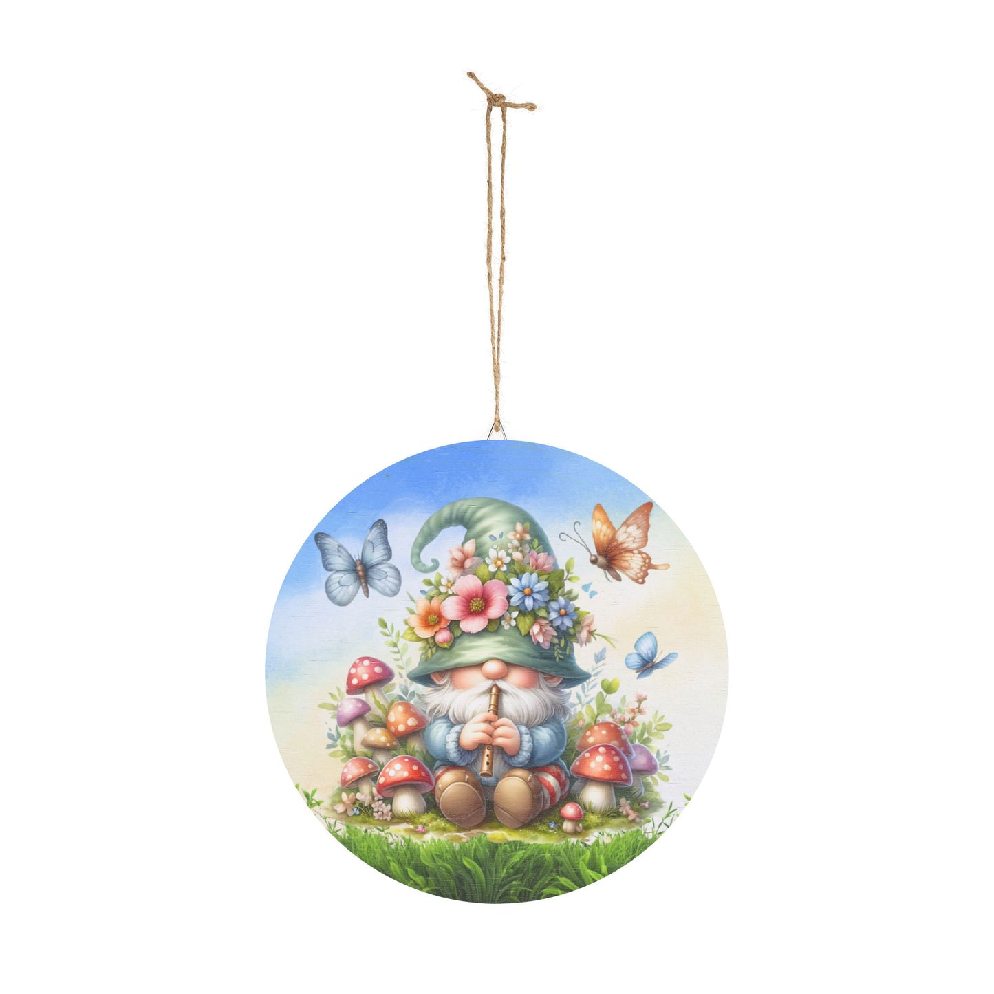 Whimsical Rustic Charm Wood Sign - Rustic Charm Floral Gnome Home Decor - Perfect for Garden Lovers