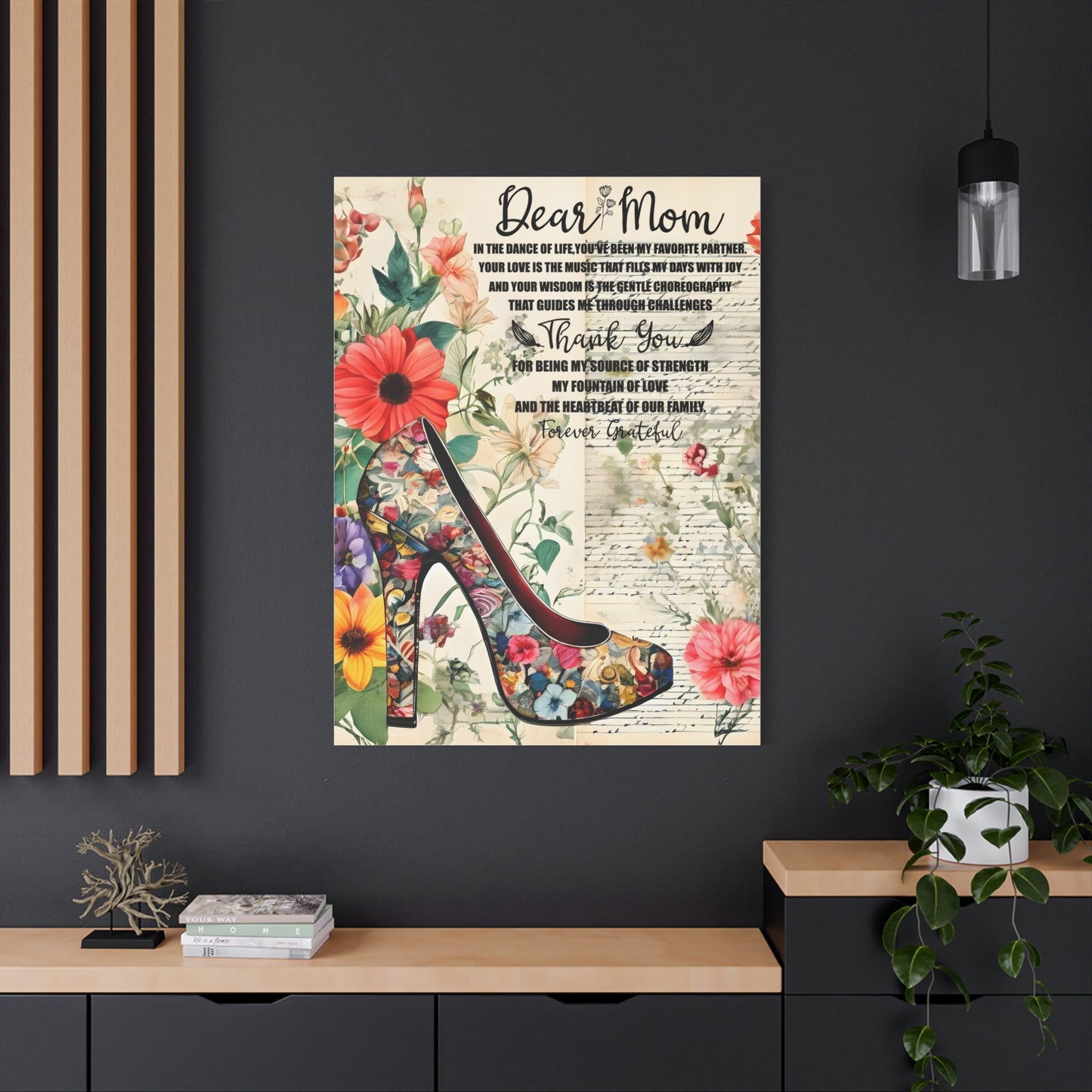 Inspirational Floral Canvas Wall Art for Mom - Perfect Gift for Mother's Day