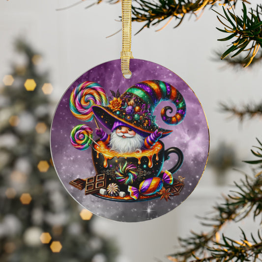 Whimsical Gnome Acrylic Ornaments - Colorful Holiday Decor Ornaments
