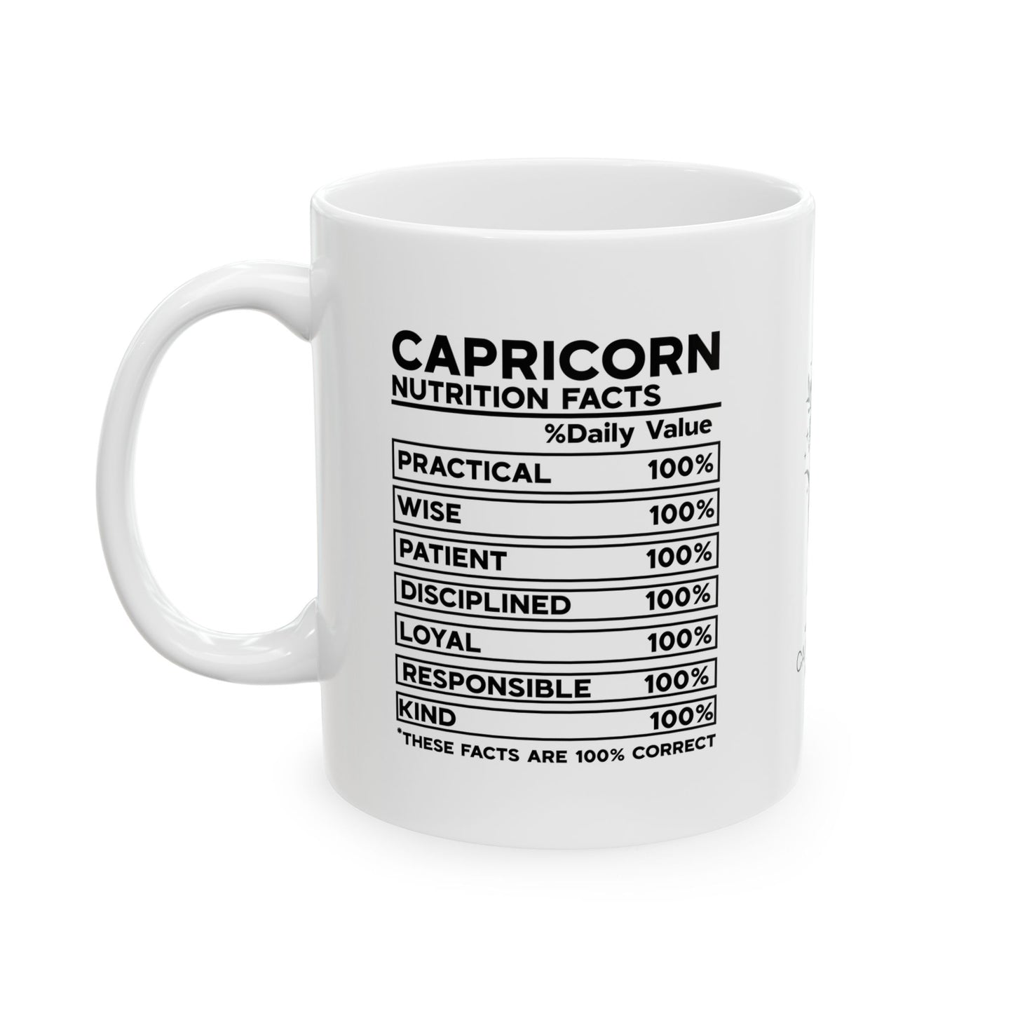 Capricorn Zodiac Floral Ceramic Mug - Horoscope Gift for Astrology Lovers