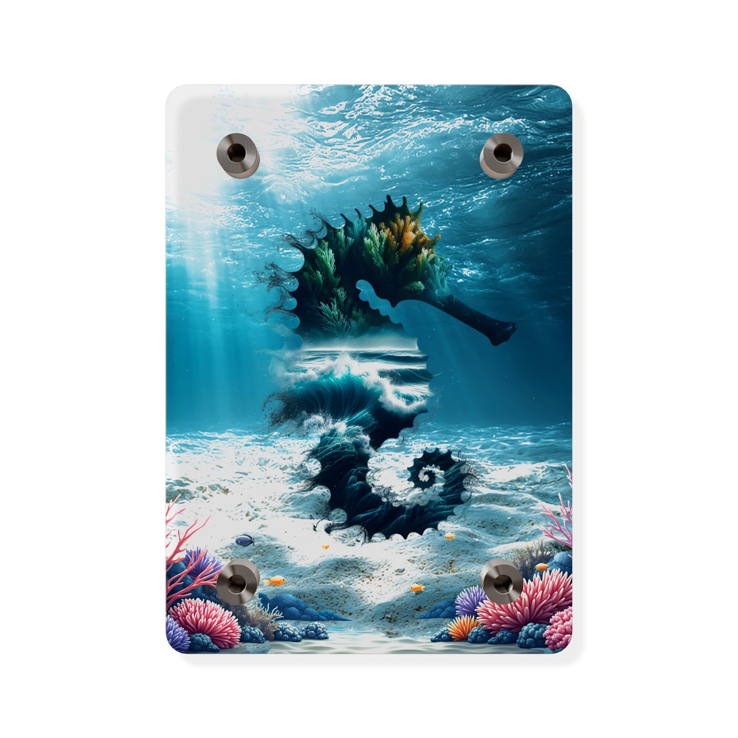 Acrylic Wall Art Panel — Underwater Seahorse Ocean Scene Panel