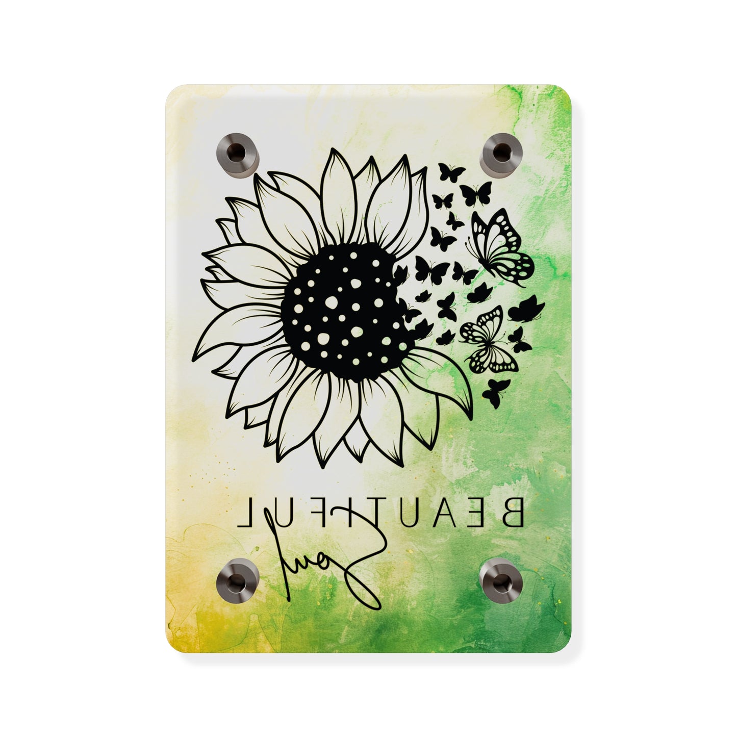 Beautiful Soul Acrylic Wall Art Panel with Sunflower Design