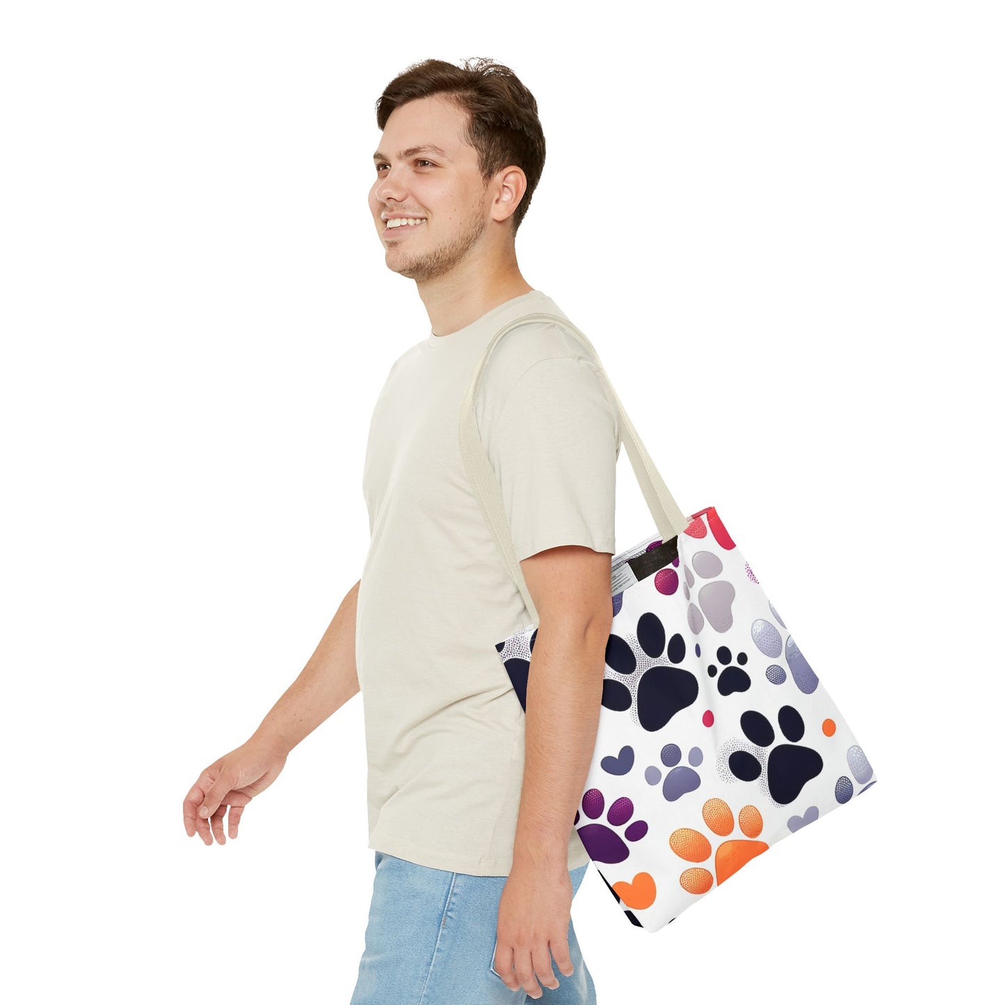 Paw Print FashionableTote Bag (AOP), Stylish, Animal Lovers, Pet Lovers, Great Gift Idea for Birthdays, Holidays or Any Occasion for Anyone