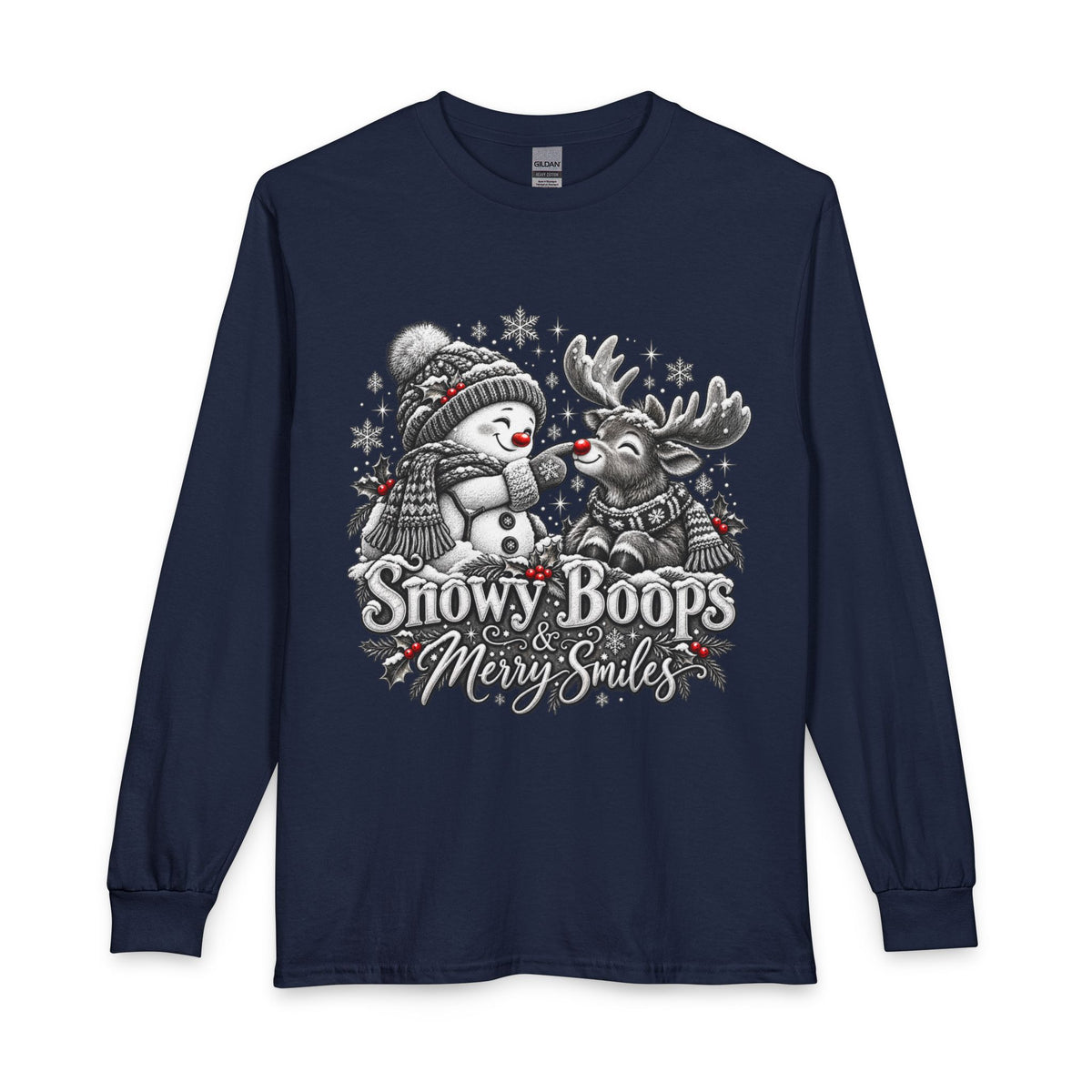 Snowy Boops Merry Smiles Christmas Long Sleeve T-Shirt