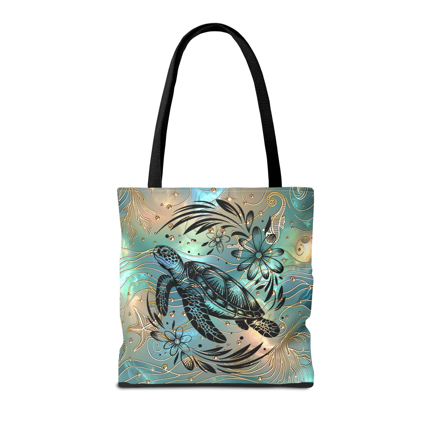 Ocean-Inspired Turtle Tote Bag - Beach Lover's Canvas Eco-Friendly Summer Gift