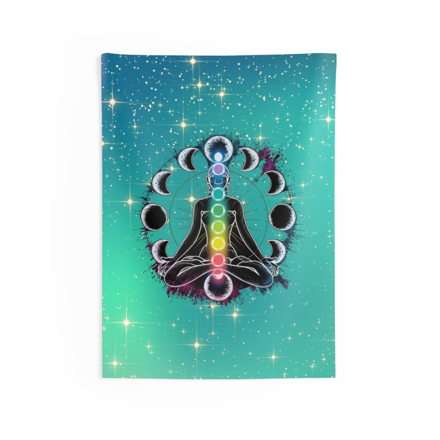 Chakra Meditation Wall Tapestry, Boho Room Decor, Spiritual Art, Zen Home Decor, Gift for Yoga Lovers