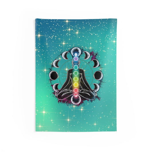 Chakra Meditation Wall Tapestry, Boho Room Decor, Spiritual Art, Zen Home Decor, Gift for Yoga Lovers
