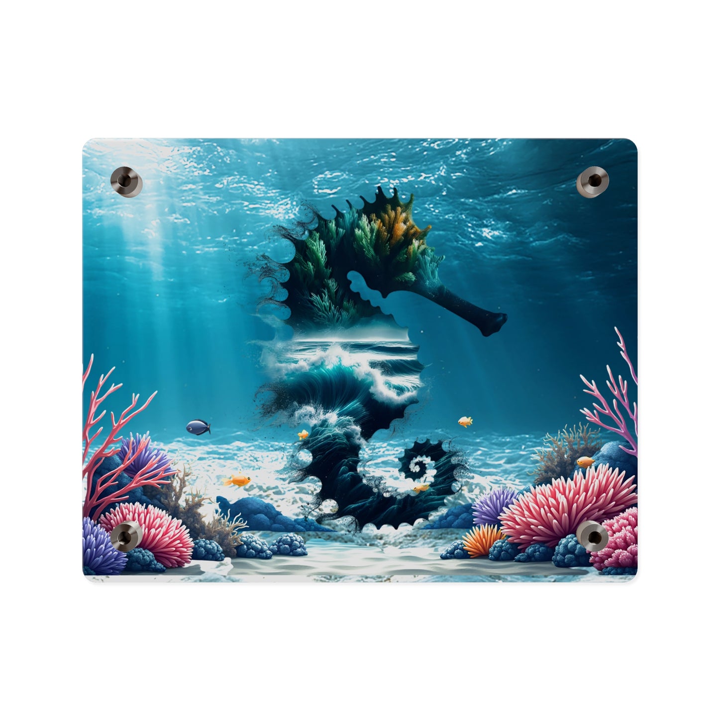 Acrylic Wall Art Panel — Underwater Seahorse Ocean Scene Panel