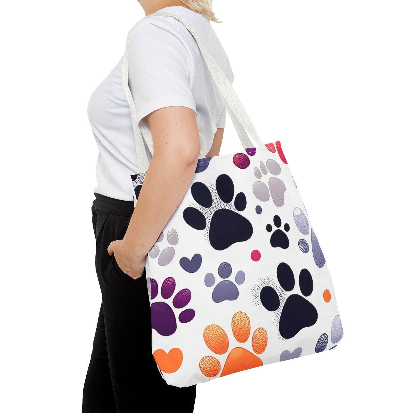 Paw Print FashionableTote Bag (AOP), Stylish, Animal Lovers, Pet Lovers, Great Gift Idea for Birthdays, Holidays or Any Occasion for Anyone