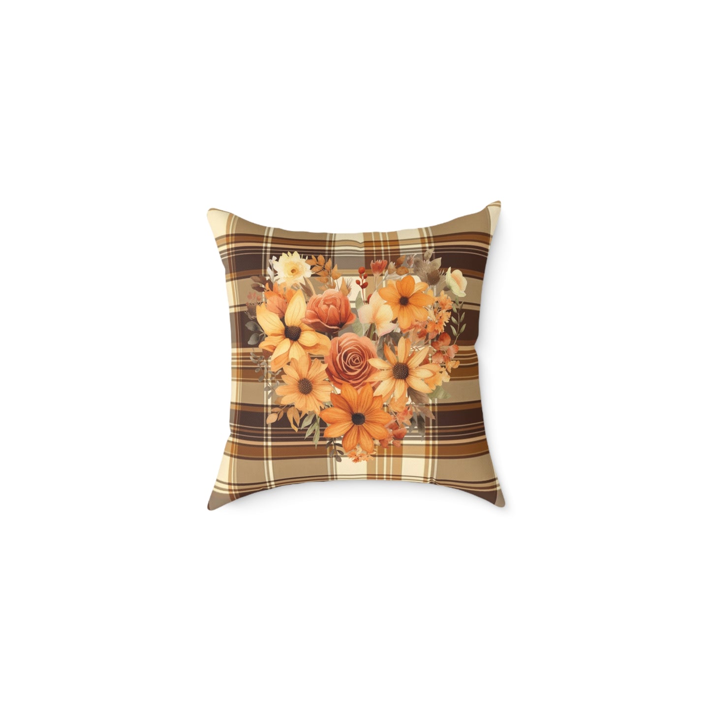 Fall Decor Square Poly Canvas Pillow, Beautiful Two-Sided Fall Decor Pillow for Home or Office, Stylish Fall Accent for Any Room