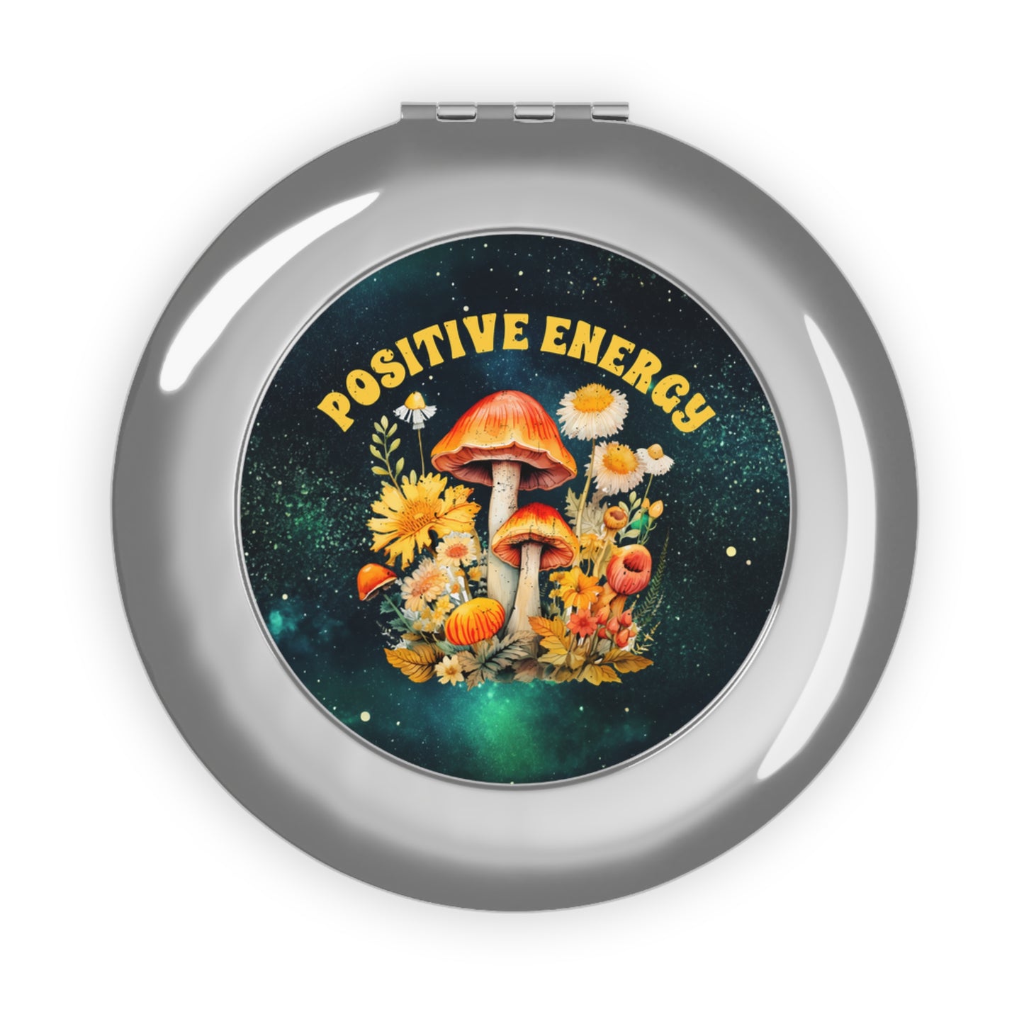 Positive Energy Compact Travel Mirror - Inspirational Design for Everyday Use