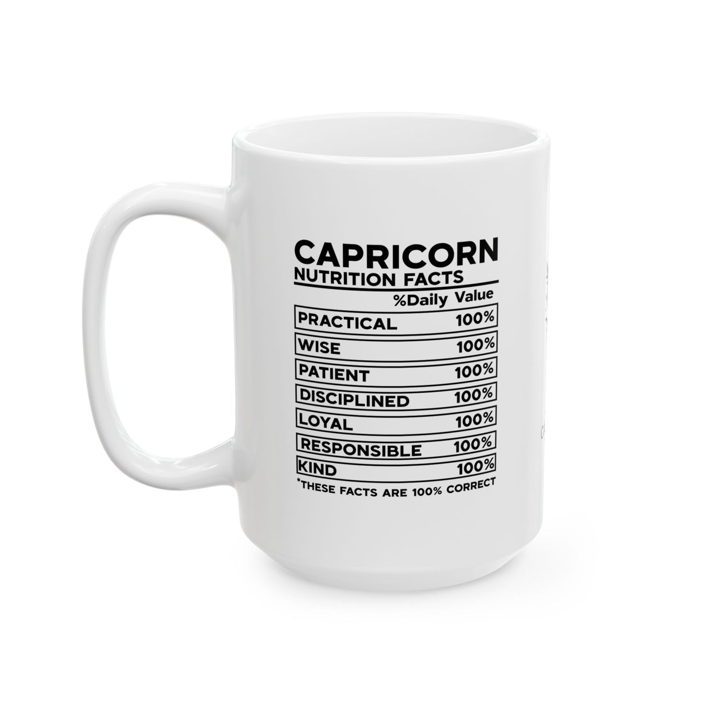 Capricorn Zodiac Floral Ceramic Mug - Horoscope Gift for Astrology Lovers