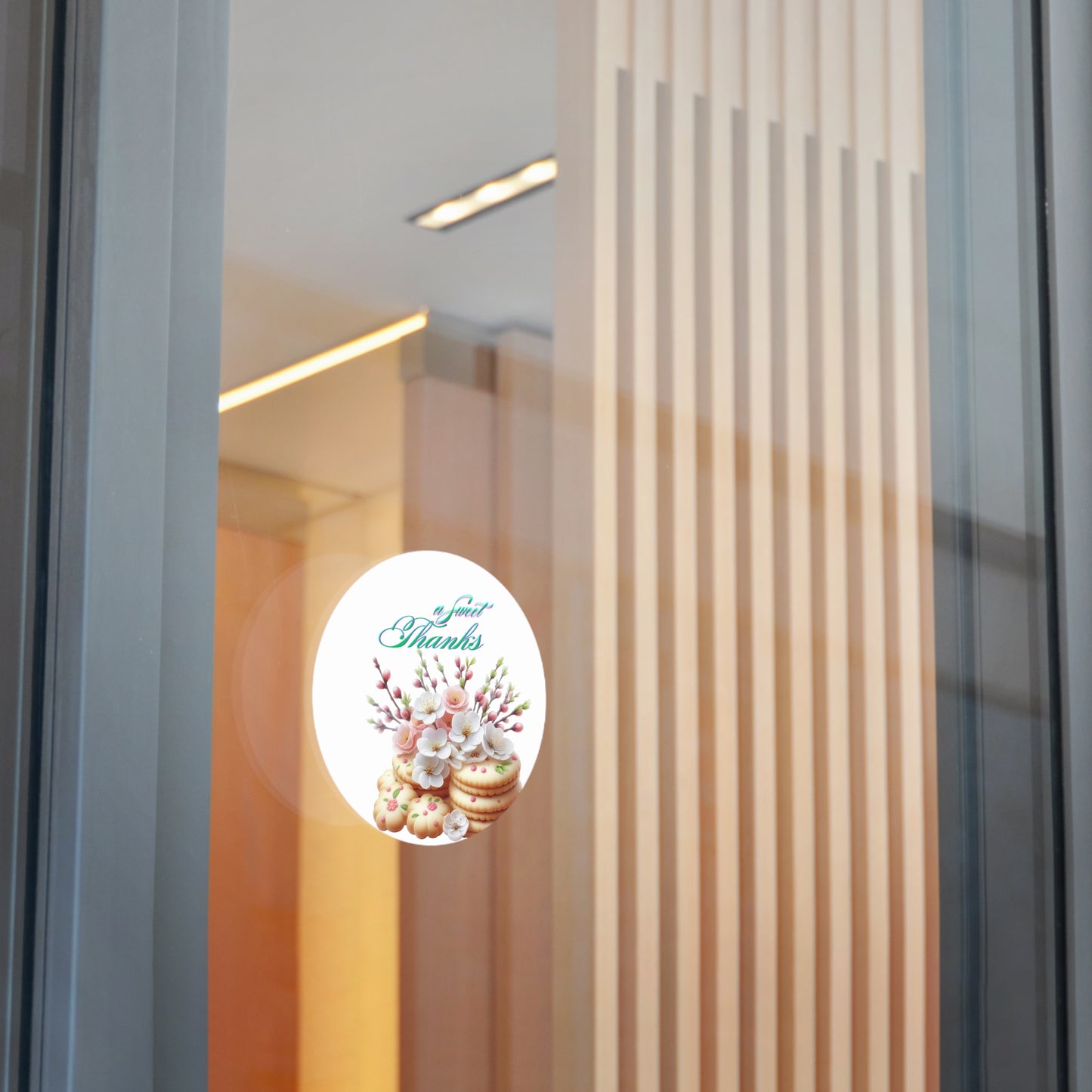 Floral Thank You Custom Vinyl Stickers, Wedding Favors, Party Decor, Personalized Gift, Cute Floral Design, Sweet Treats Decal