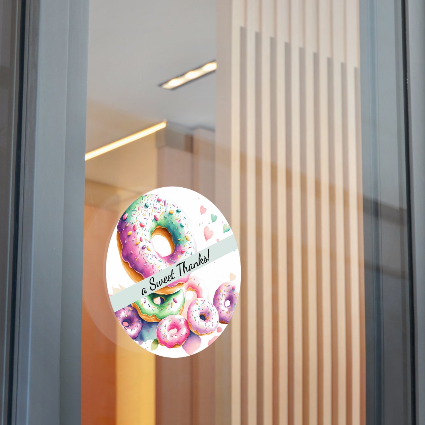 Custom Donut Round Vinyl Stickers | Sweet Thanks, Gift Labels, Party Favors, Wedding Decor, Custom Stickers