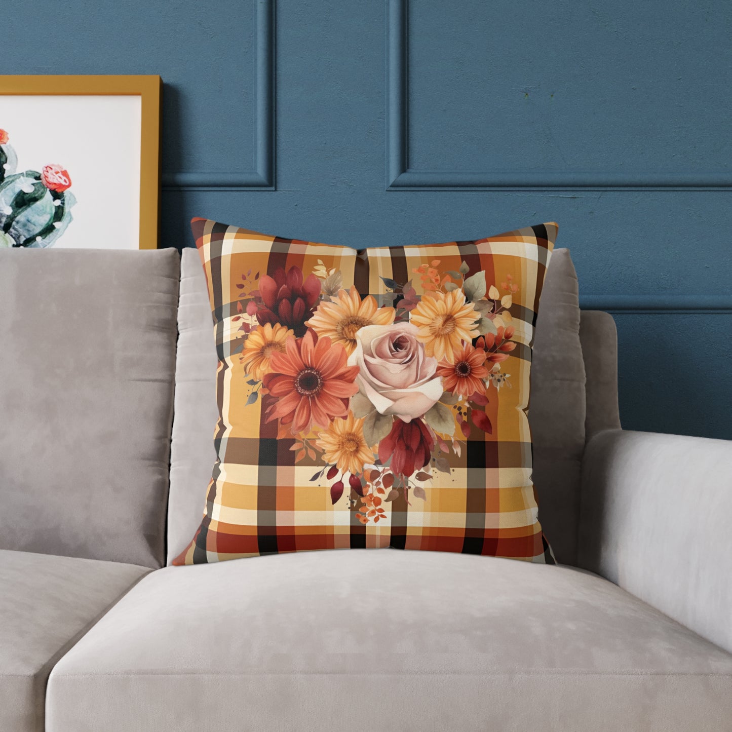 Fall Theme Square Poly Canvas Pillow, Beautiful Two-Sided Fall and Fall Quote Decor for Home or Office, Stylish Accent for Any Room