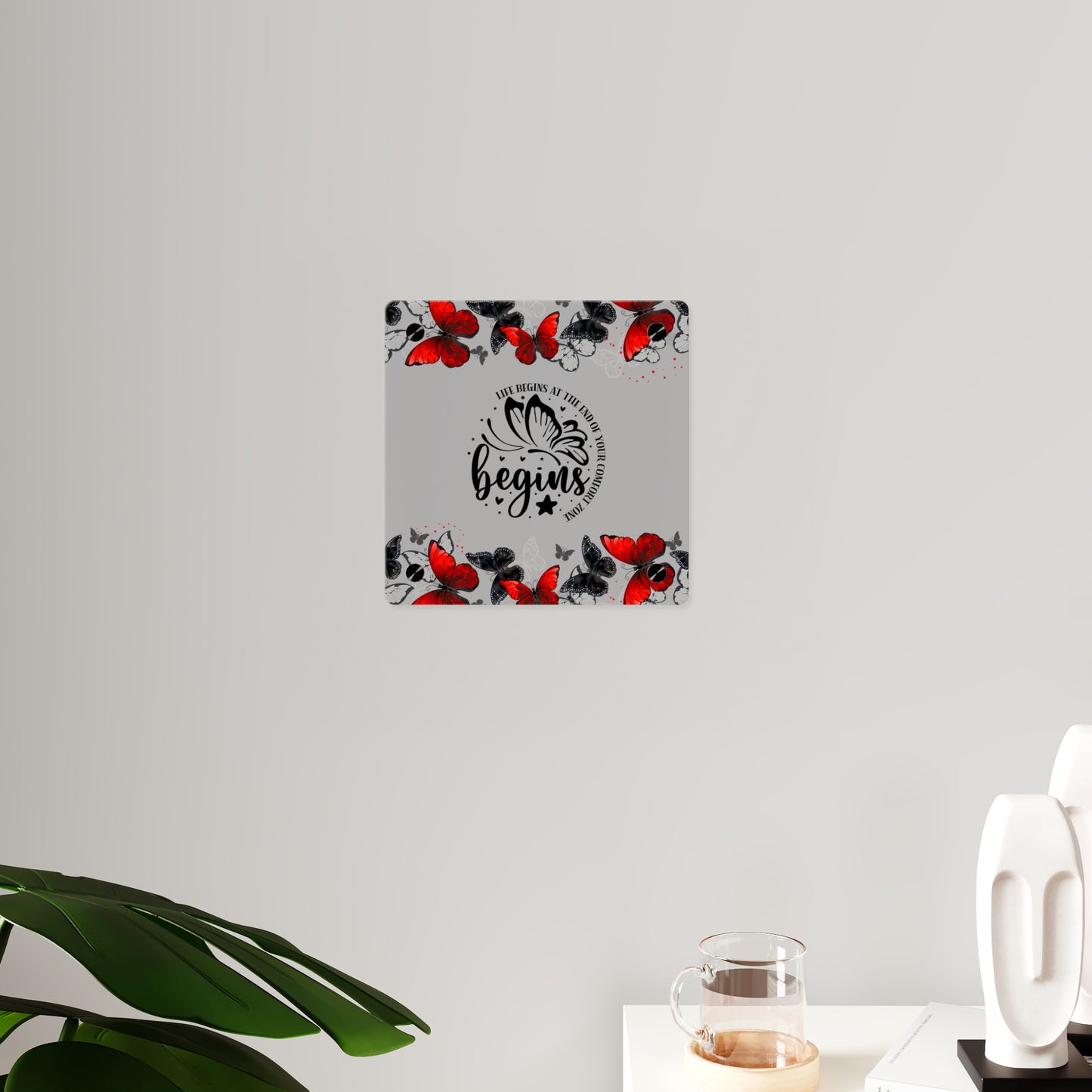 Inspirational Butterfly Acrylic Wall Art Panel - 'Life Begins' Decor