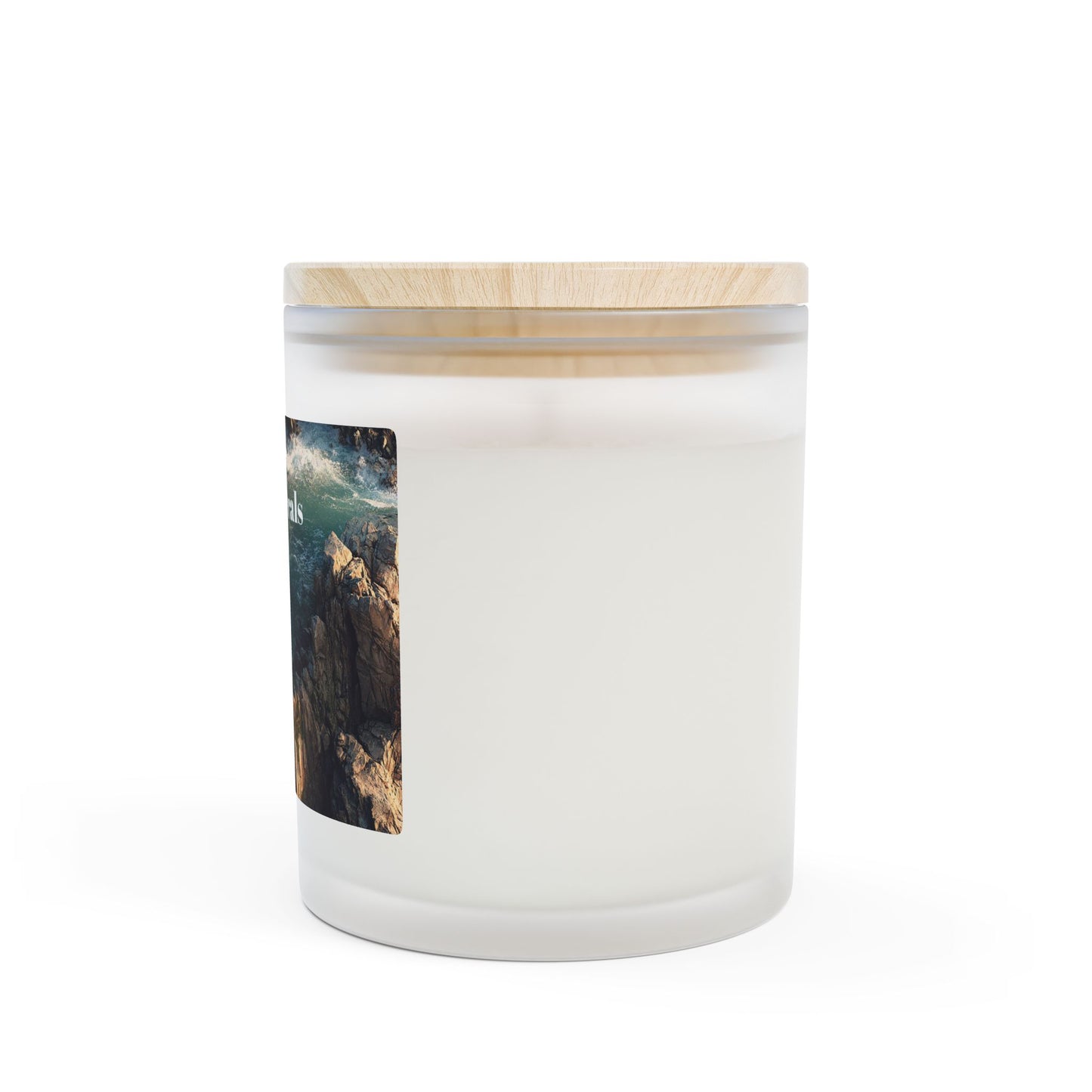 Vanilla Frosted Glass Candle – 11oz Scented Soy Candle with Wooden Lid