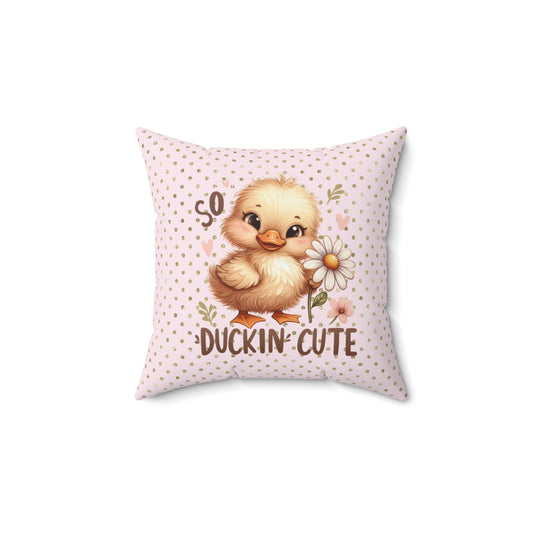 Cute Duckling Throw Pillow, Soft Decorative Cushion, Nursery Decor, Gift for Baby Shower, Adorable Home Accent