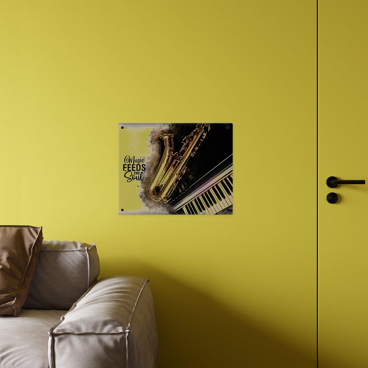 Inspirational Acrylic Wall Art Panel - "Music Feeds the Soul"