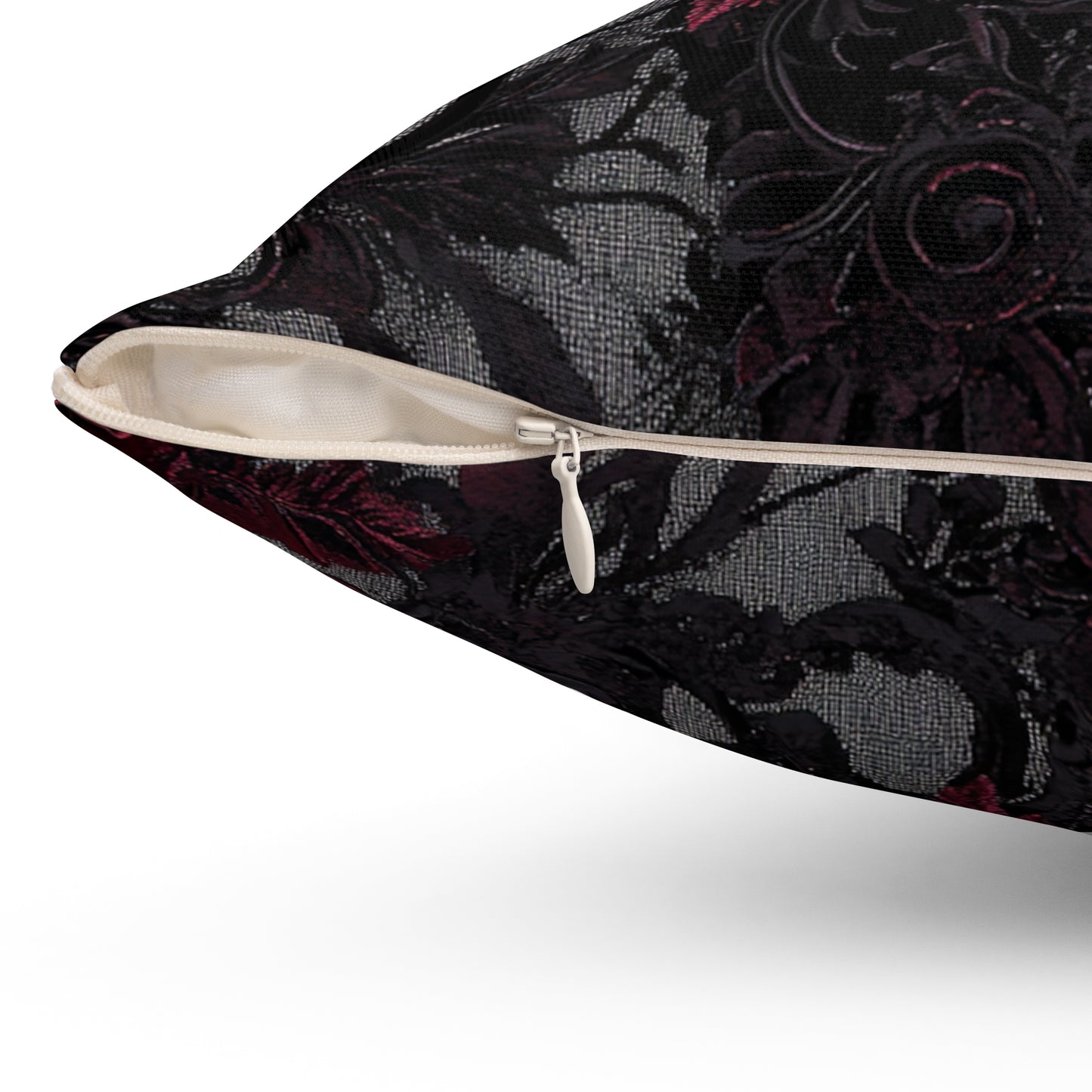 Gothic Rose Decorative Pillow - Black Floral Vintage Home Decor Gift