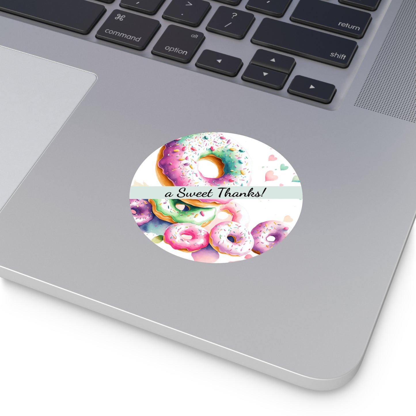 Custom Donut Round Vinyl Stickers | Sweet Thanks, Gift Labels, Party Favors, Wedding Decor, Custom Stickers