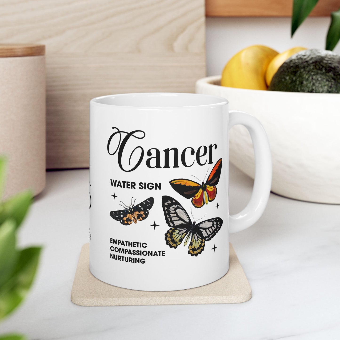 Cancer Zodiac Ceramic Mug – Empowering Design for Zodiac Lovers