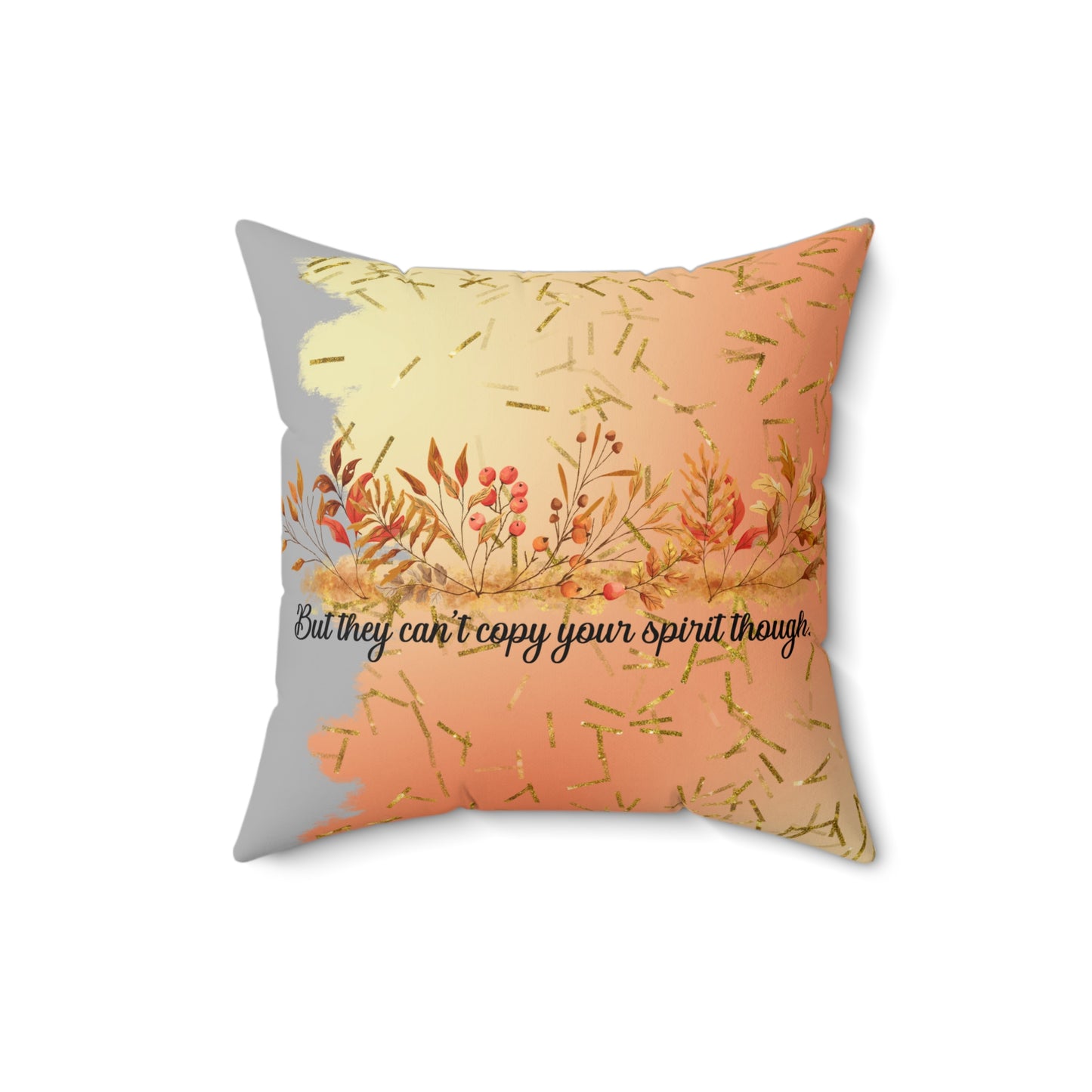 Inspirational Fall Floral Pillow, Cozy Home Decor, Unique Gift, Motivational Quote, Throw Pillow for Relaxation or Celebrations