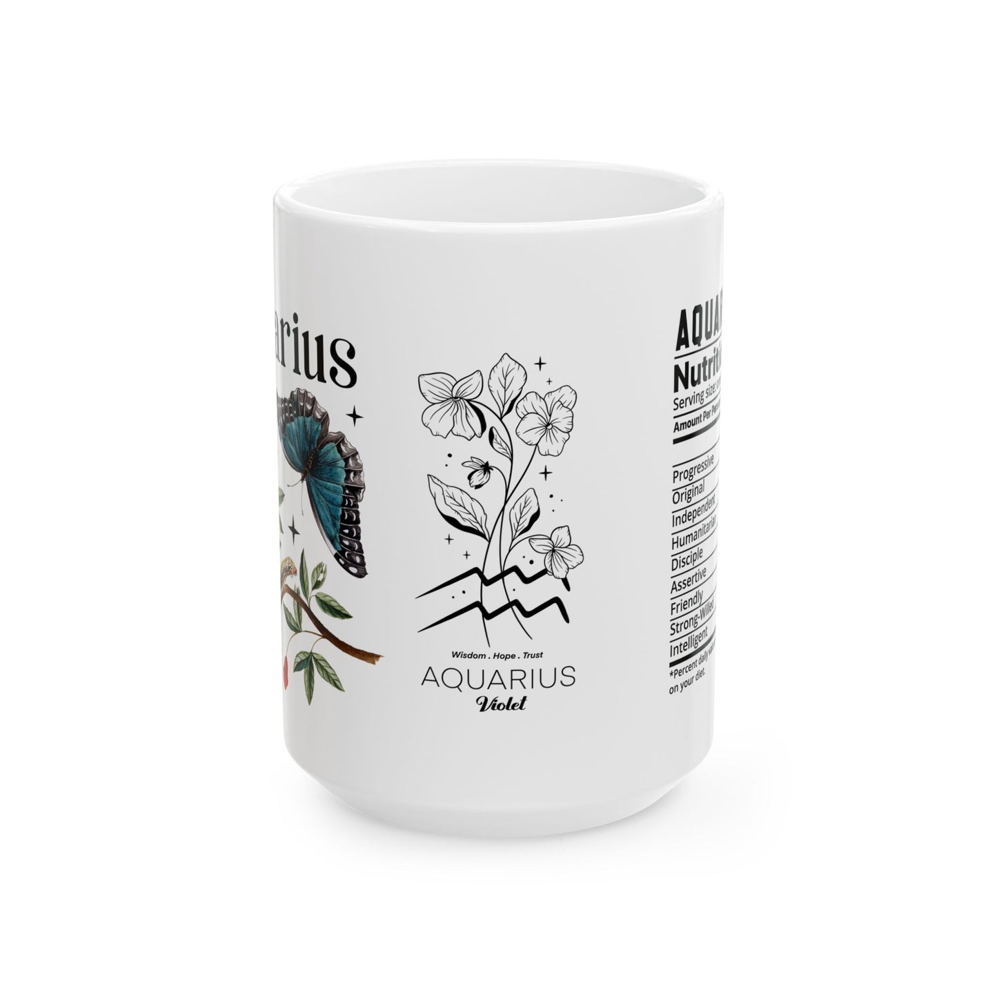 Zodiac Aquarius Ceramic Mug (11oz & 15oz) - Astrology Gift for Star Sign Lovers