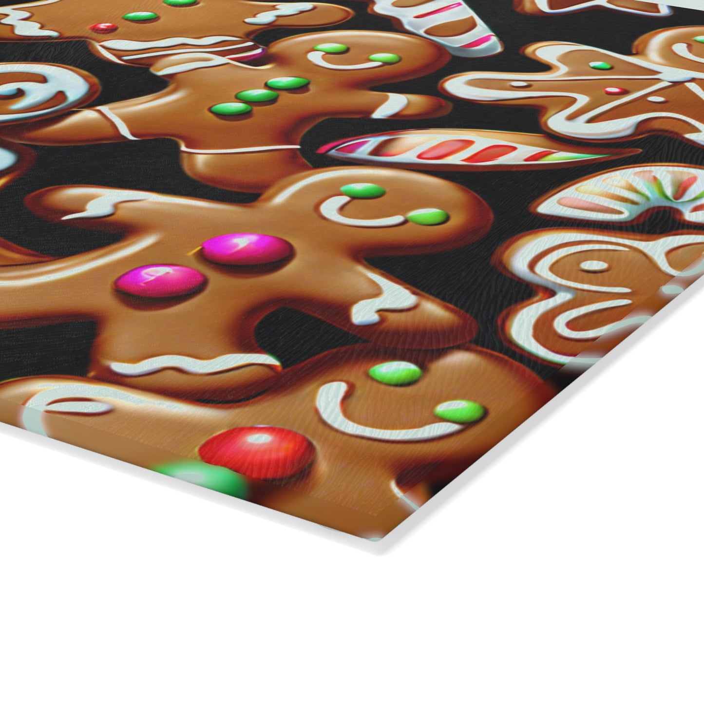 Gingerbread Holiday Glass Cutting Board