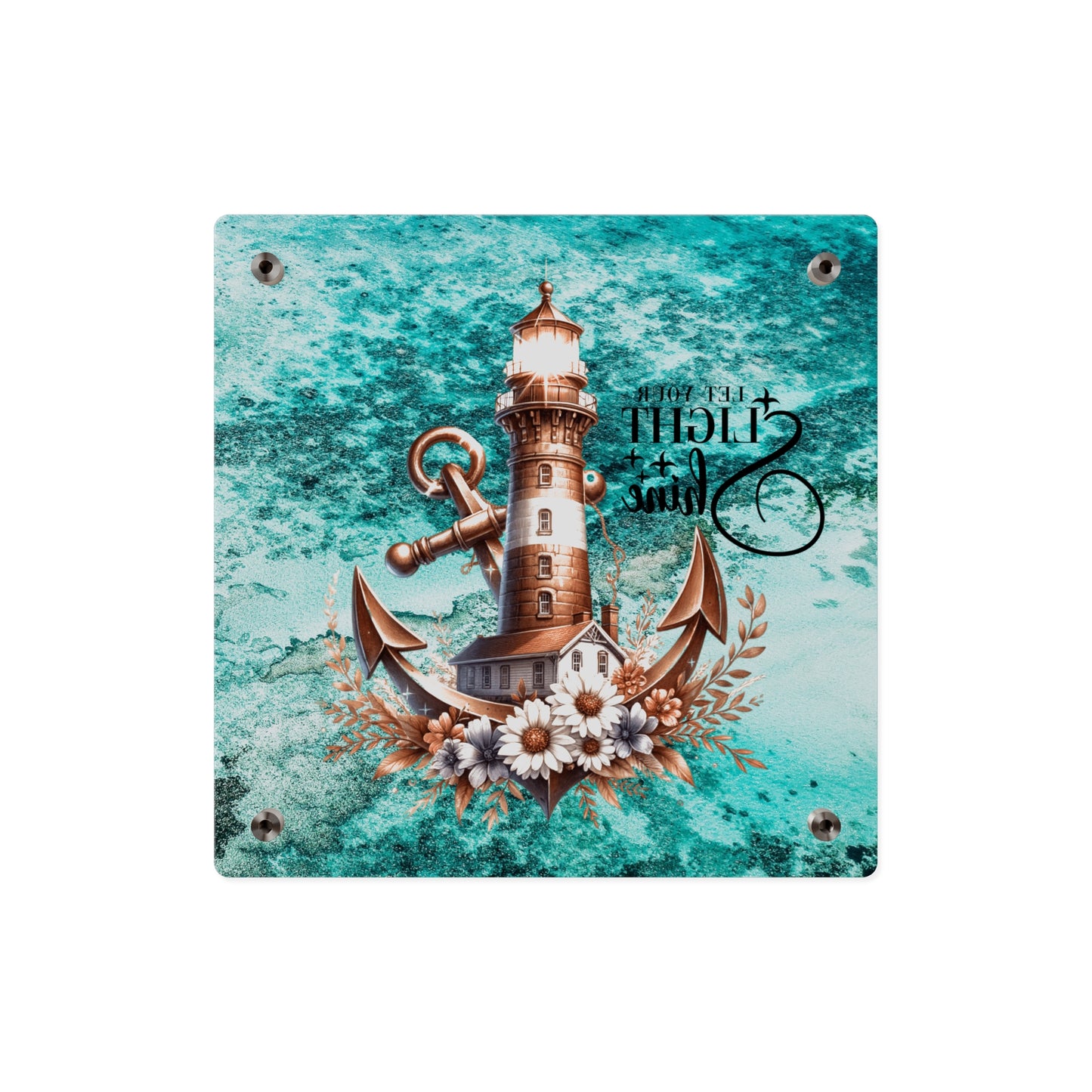Nautical Acrylic Wall Art Panel - "Let Your Light Shine" Home Decor