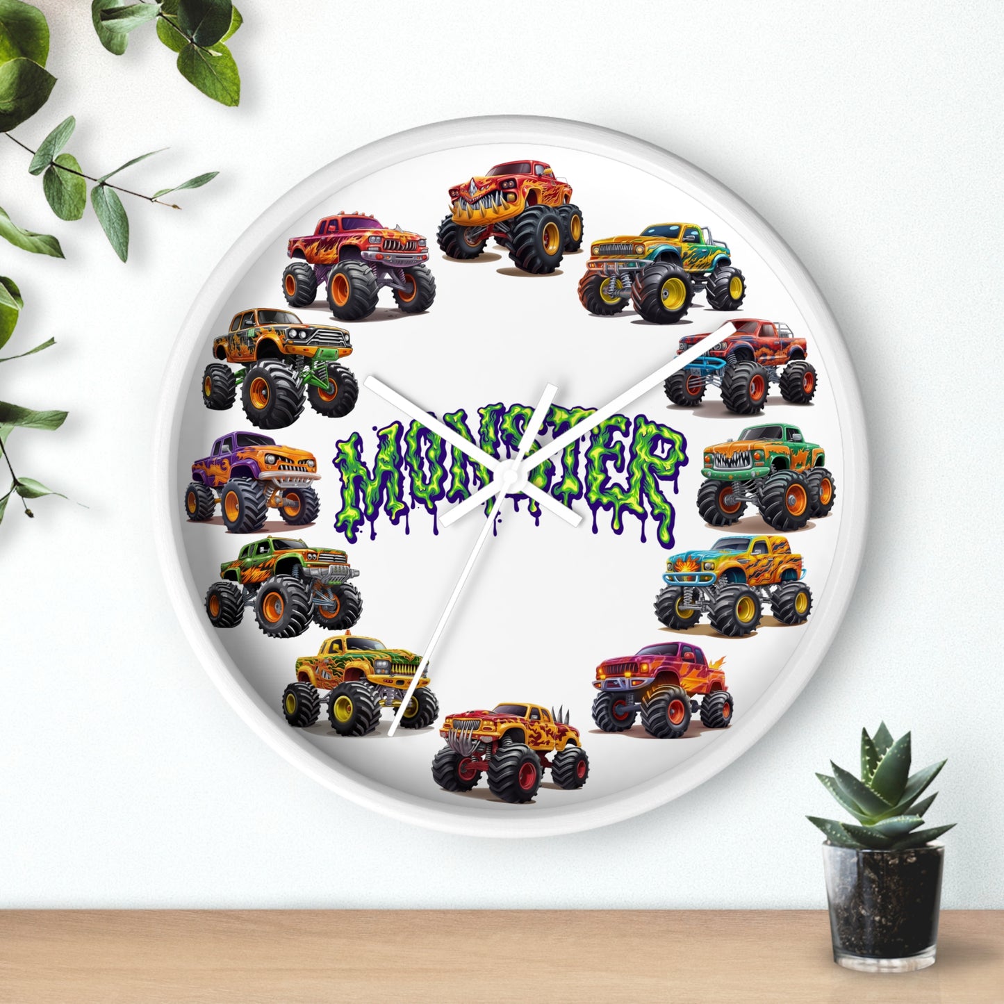 Monster Truck Wall Clock - Room Decor Gift for Truck Lovers