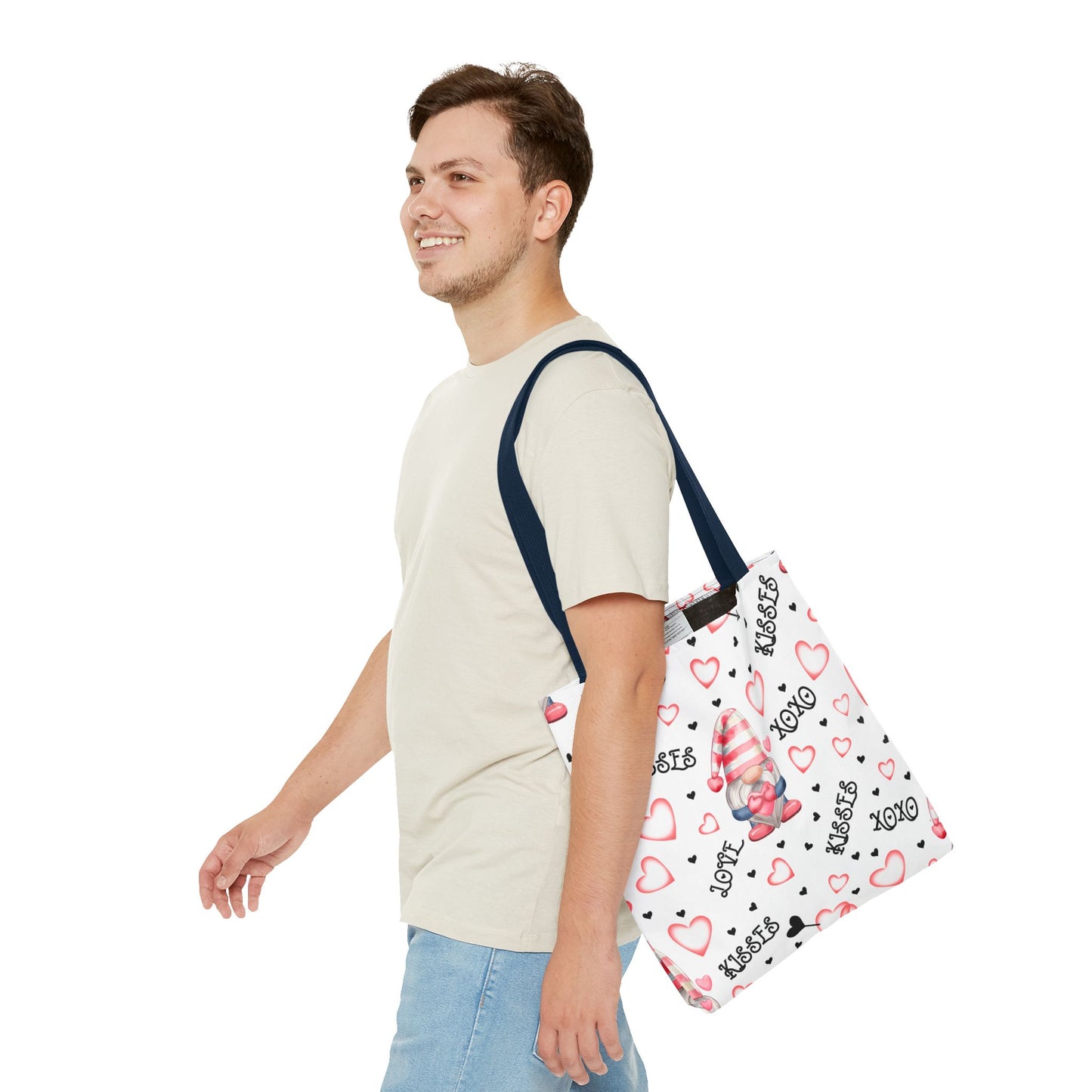 Romantic Love Gnome Tote Bag - Whimsical Valentine Gift for Gnome Lovers