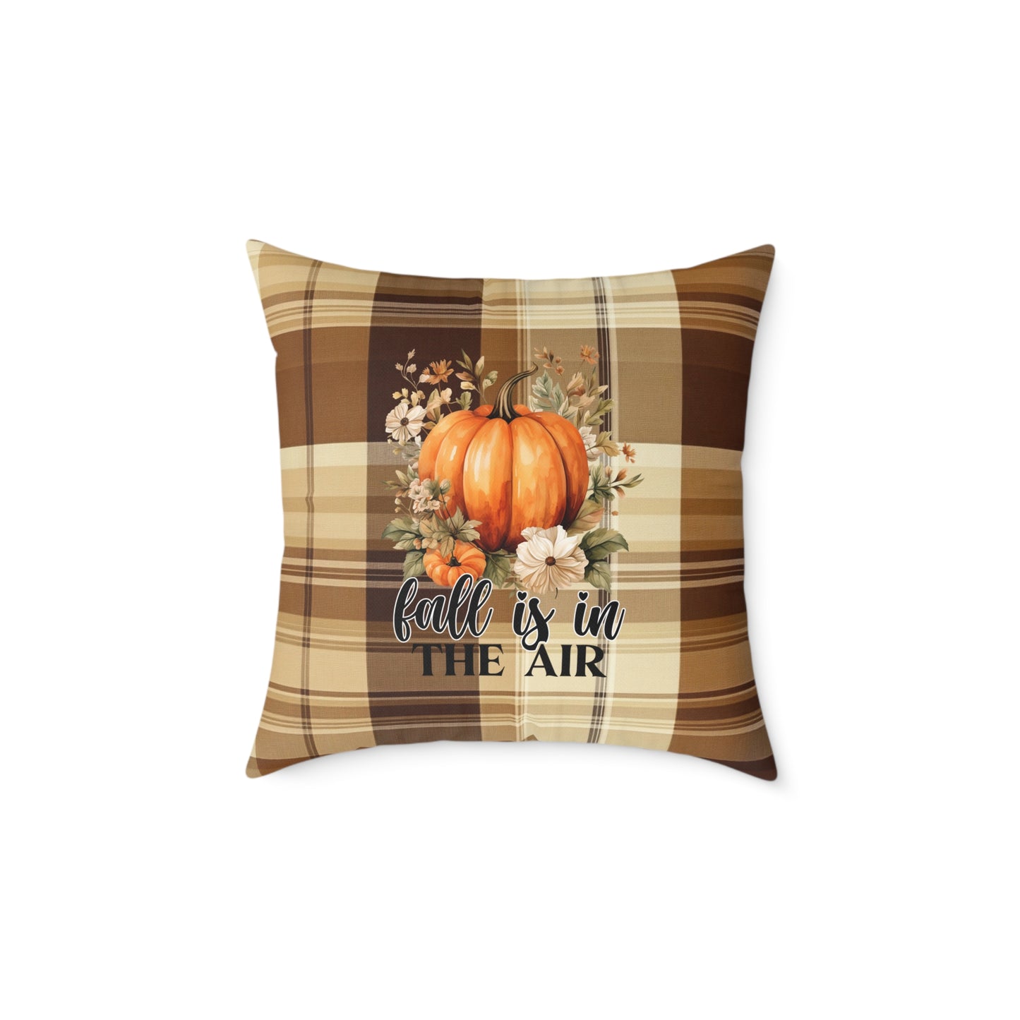 Fall Decor Square Poly Canvas Pillow, Stylish Two-Sided Fall Quote Decor Pillow for Home or Office, Beautiful Accent for Any Room