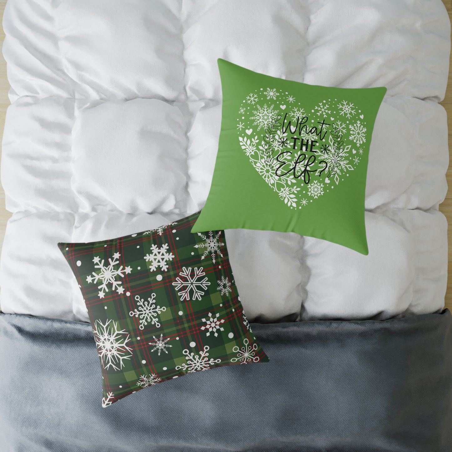 Holiday Humor Square Poly Canvas Pillow, Beautiful Two-Sided Holiday Decor, Holiday Accent for Home or Office, Accent for Any Room