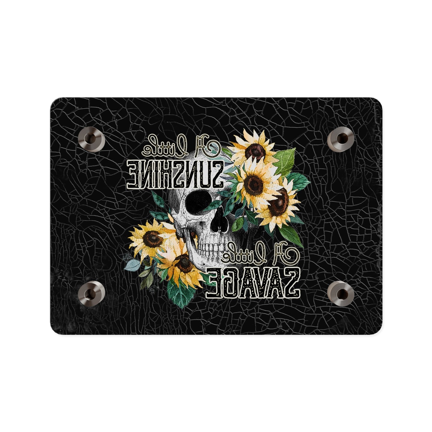 Acrylic Wall Art Panel- 'A Little Sunshine, A Little Savage' Design with Sunflowers