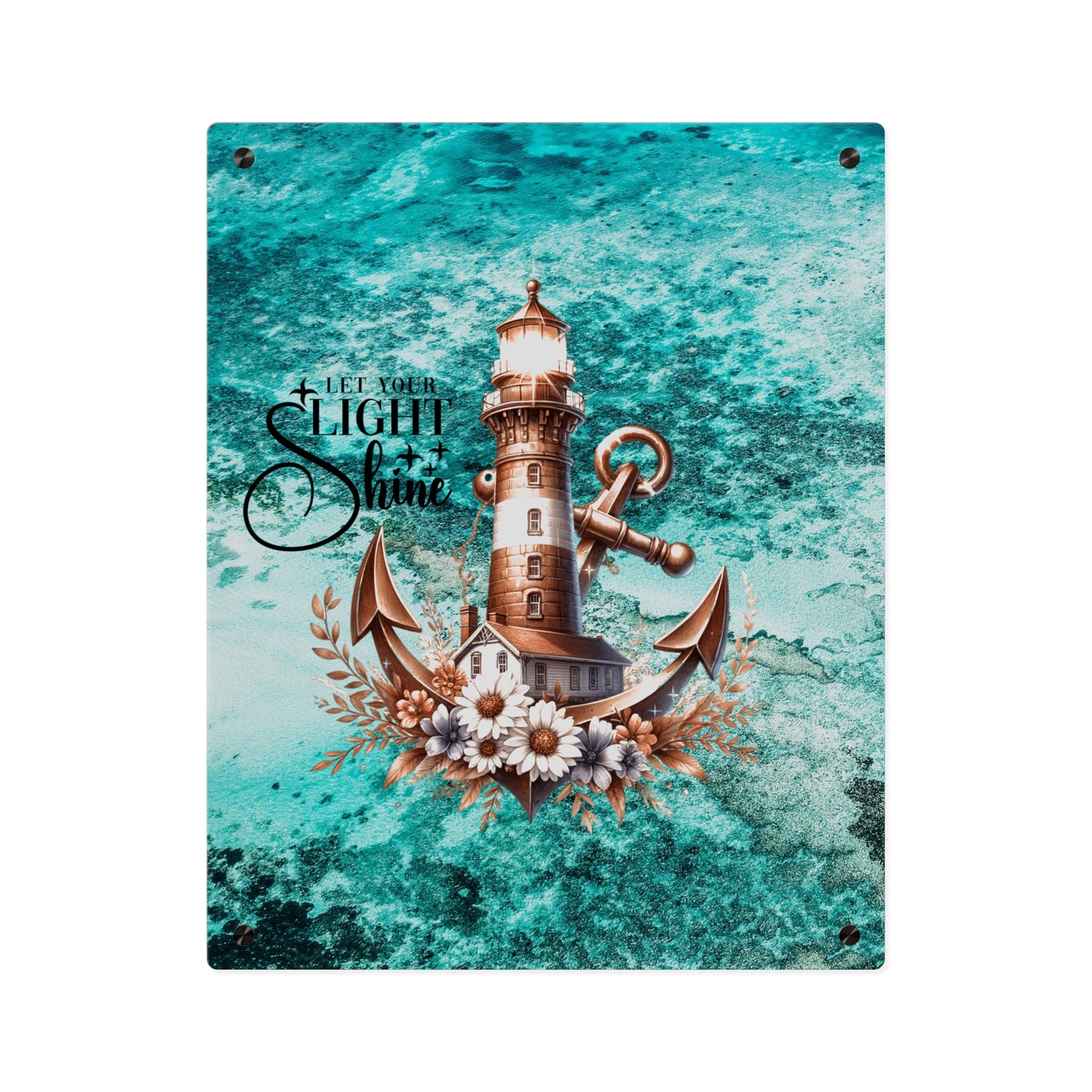 Nautical Acrylic Wall Art Panel - "Let Your Light Shine" Home Decor