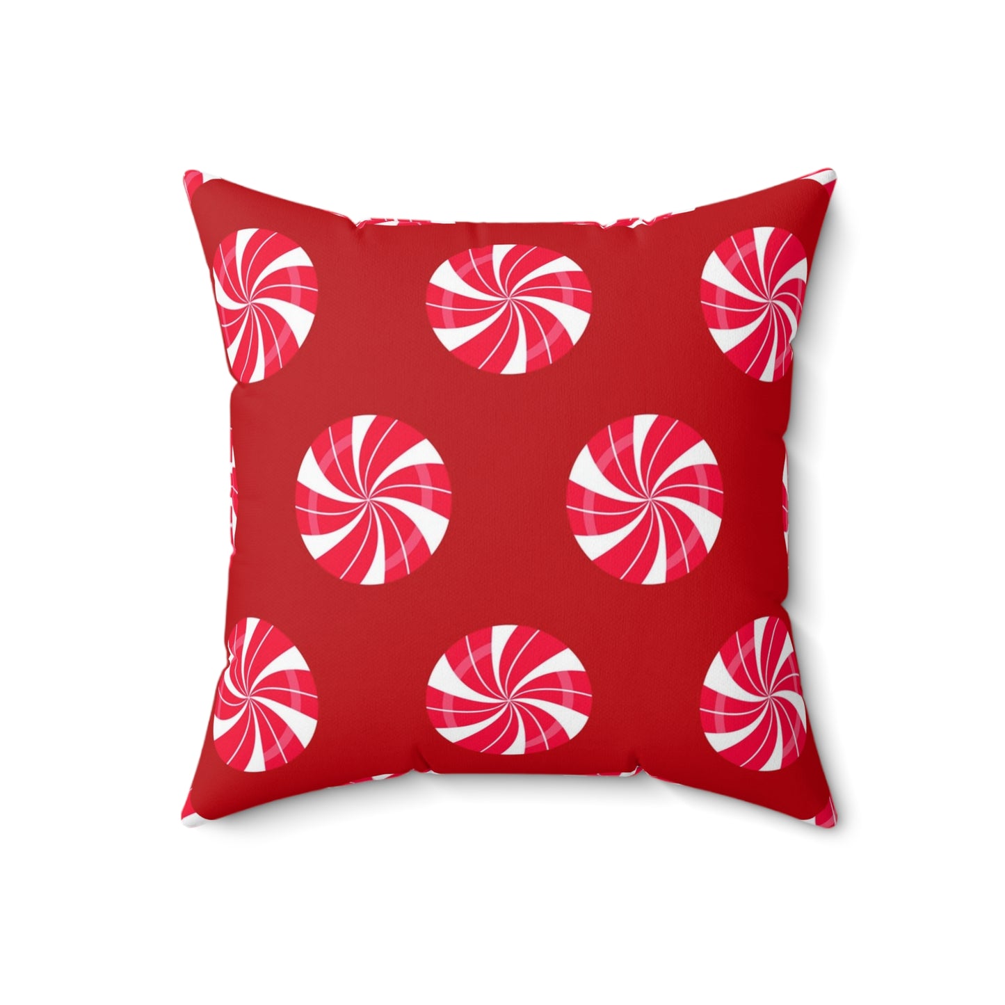 Holiday Theme Spun Polyester Square Pillow, Candy Cane Holiday Decor for any Home or Office, Fun Festive Decor for the Holidays.