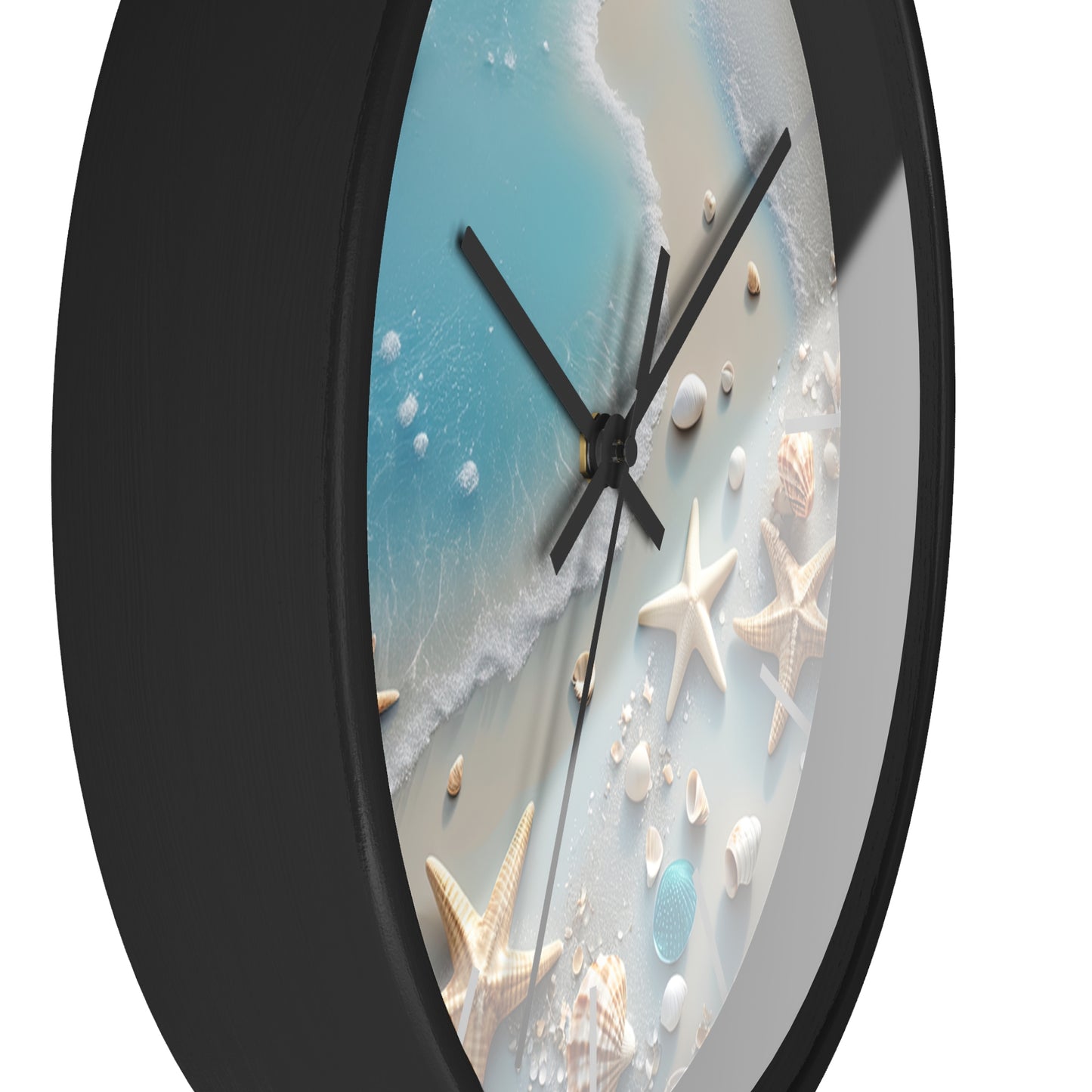 Coastal Serenity Wall Clock - Beach Inspired Home Decor with Seashells