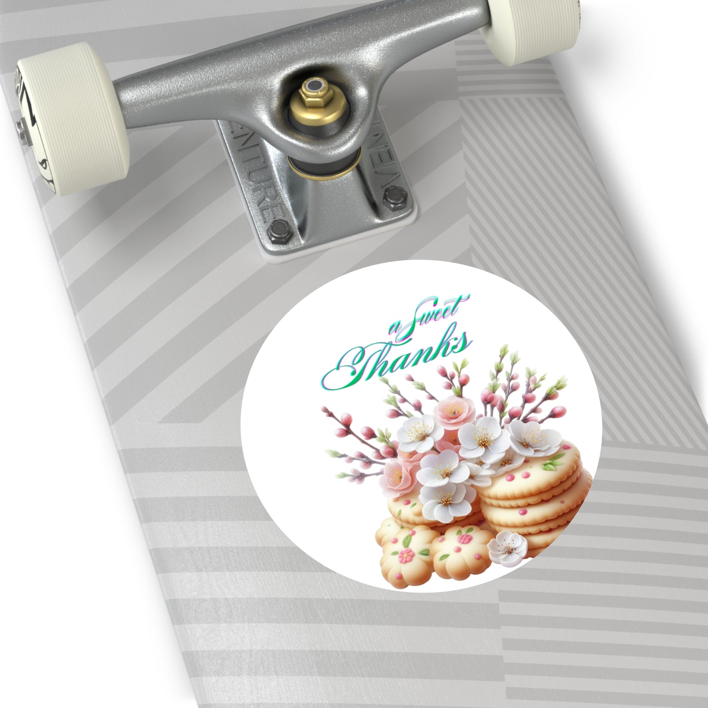 Floral Thank You Custom Vinyl Stickers, Wedding Favors, Party Decor, Personalized Gift, Cute Floral Design, Sweet Treats Decal