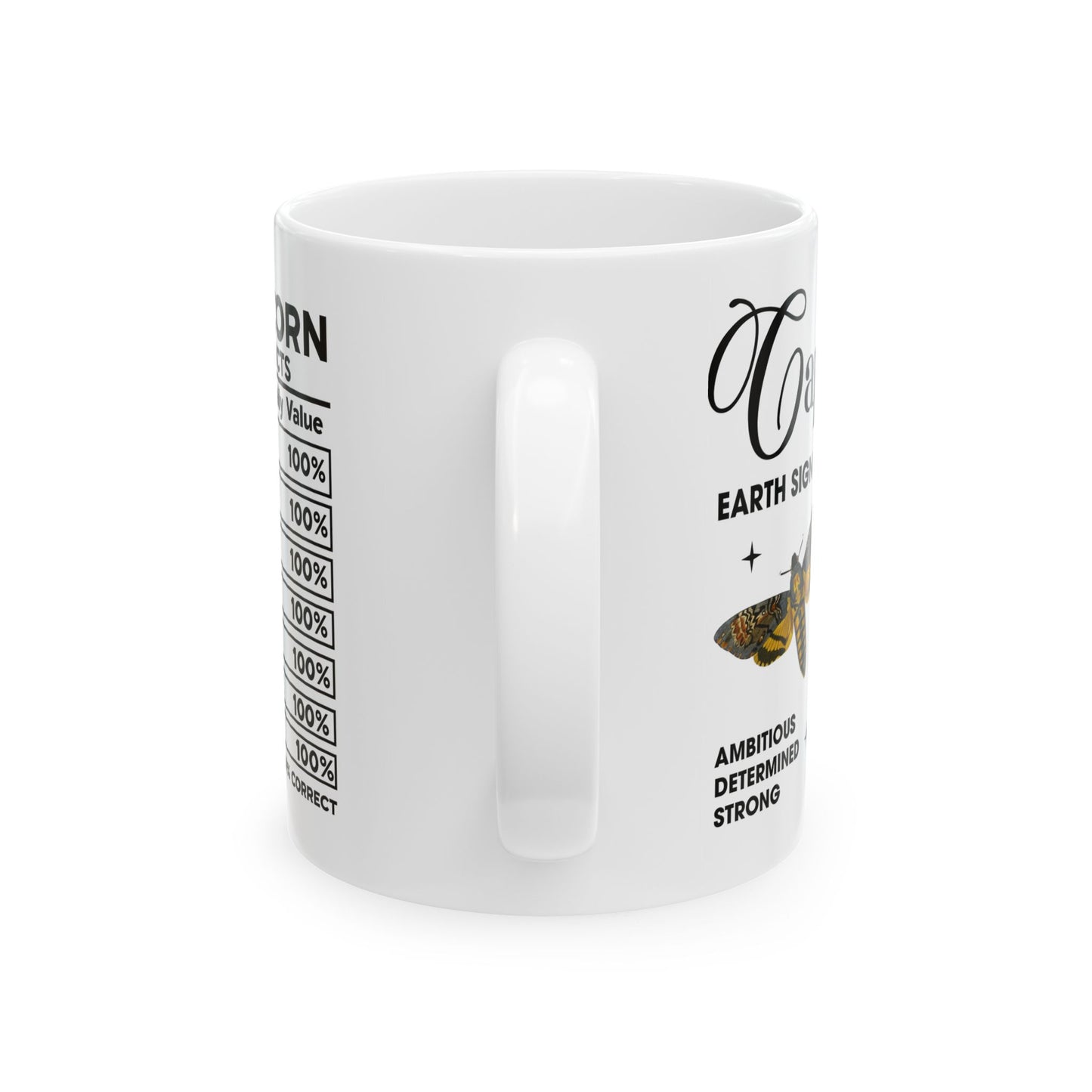Capricorn Zodiac Floral Ceramic Mug - Horoscope Gift for Astrology Lovers